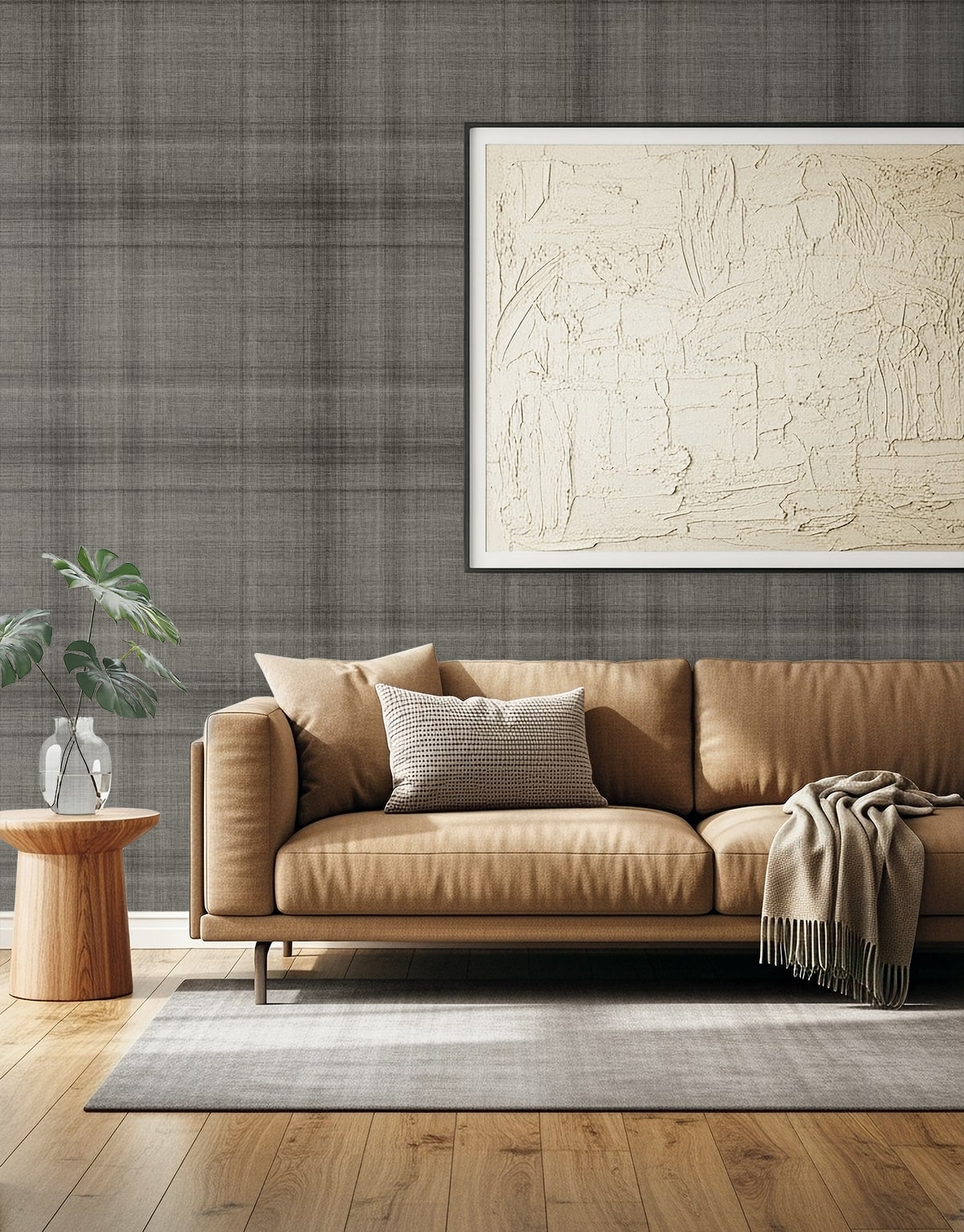 Oasis Wallpaper in charcoal color - pattern number AG60510 - by Seabrook in the Bali Tropical collection