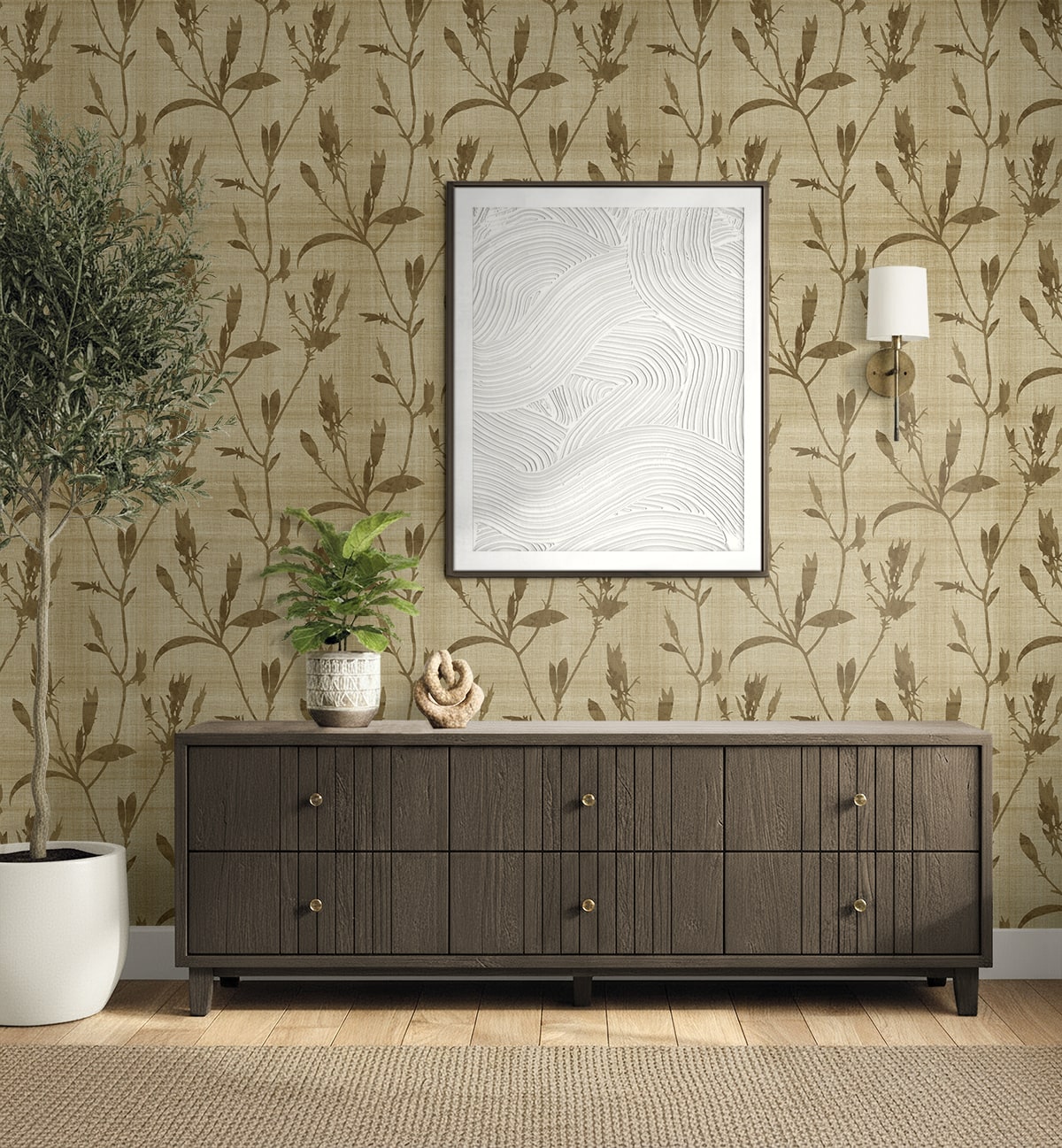 Banyu Wallpaper in sand color - pattern number AG60605 - by Seabrook in the Bali Tropical collection