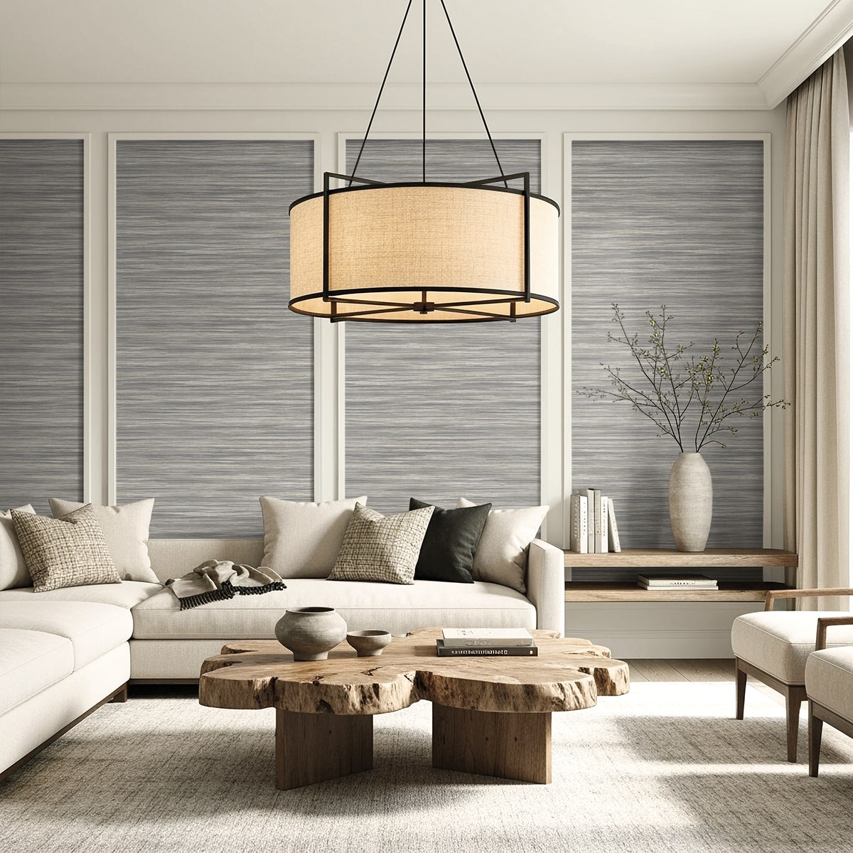 Gita Wallpaper in dove color - pattern number AG60808 - by Seabrook in the Bali Tropical collection