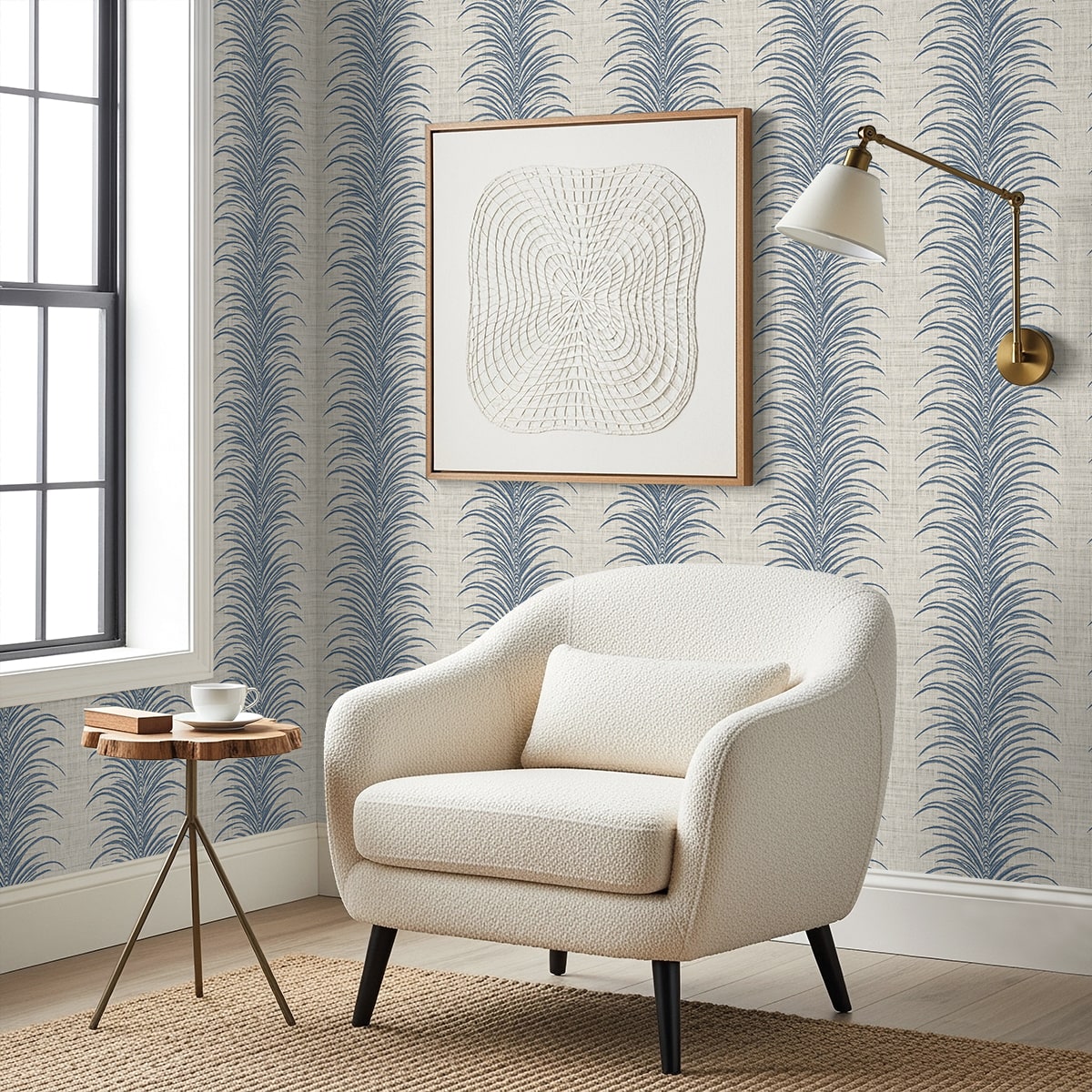 Aruna Wallpaper in true blue color - pattern number AG61102 - by Seabrook in the Bali Tropical collection