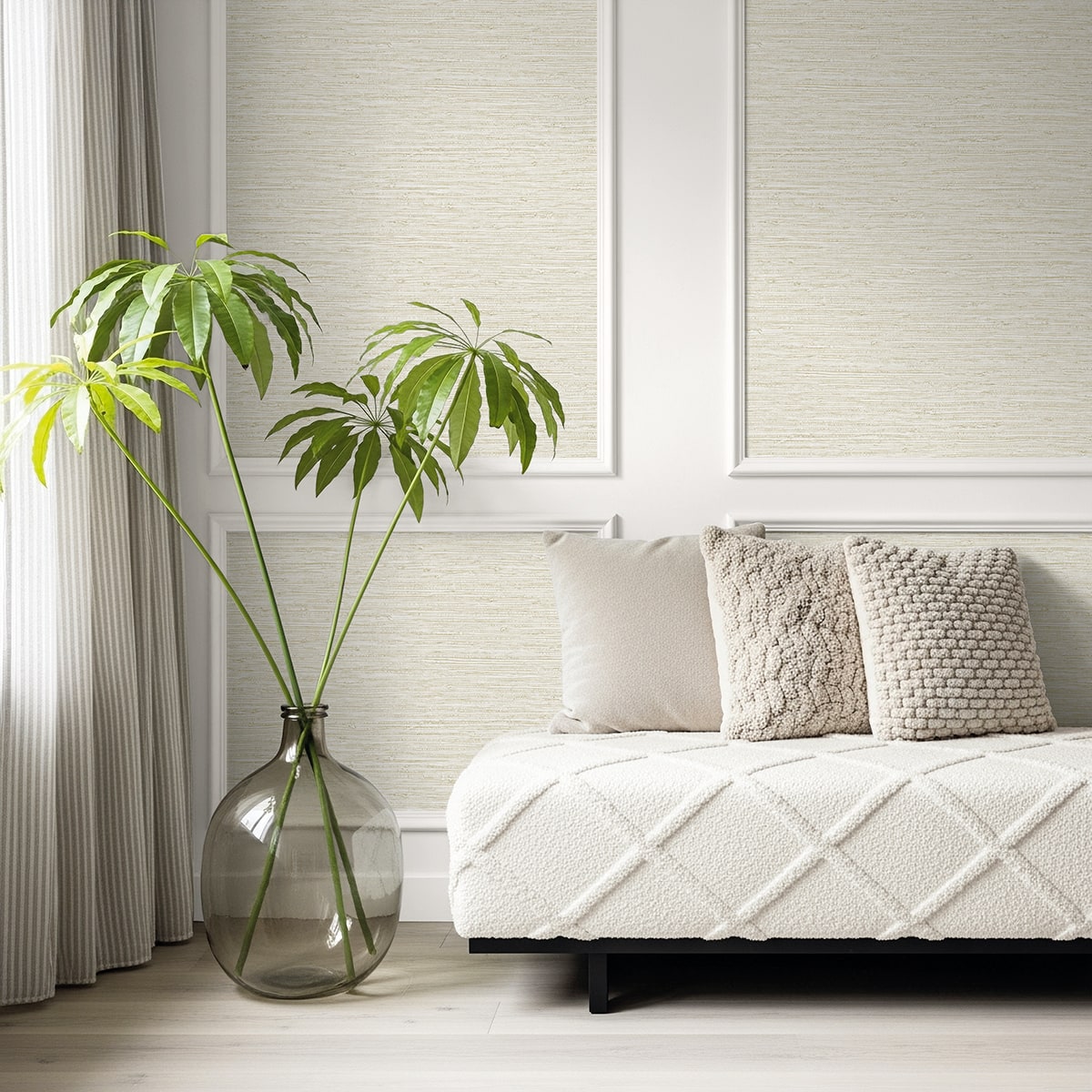 Darma Wallpaper in veil color - pattern number AG61505 - by Seabrook in the Bali Tropical collection