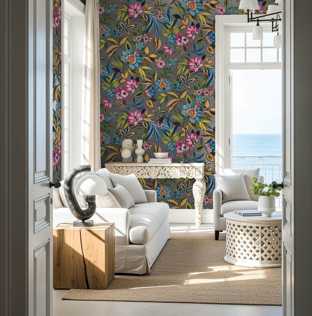 Raya Wallpaper in garden color - pattern number AG61608 - by Seabrook in the Bali Tropical collection