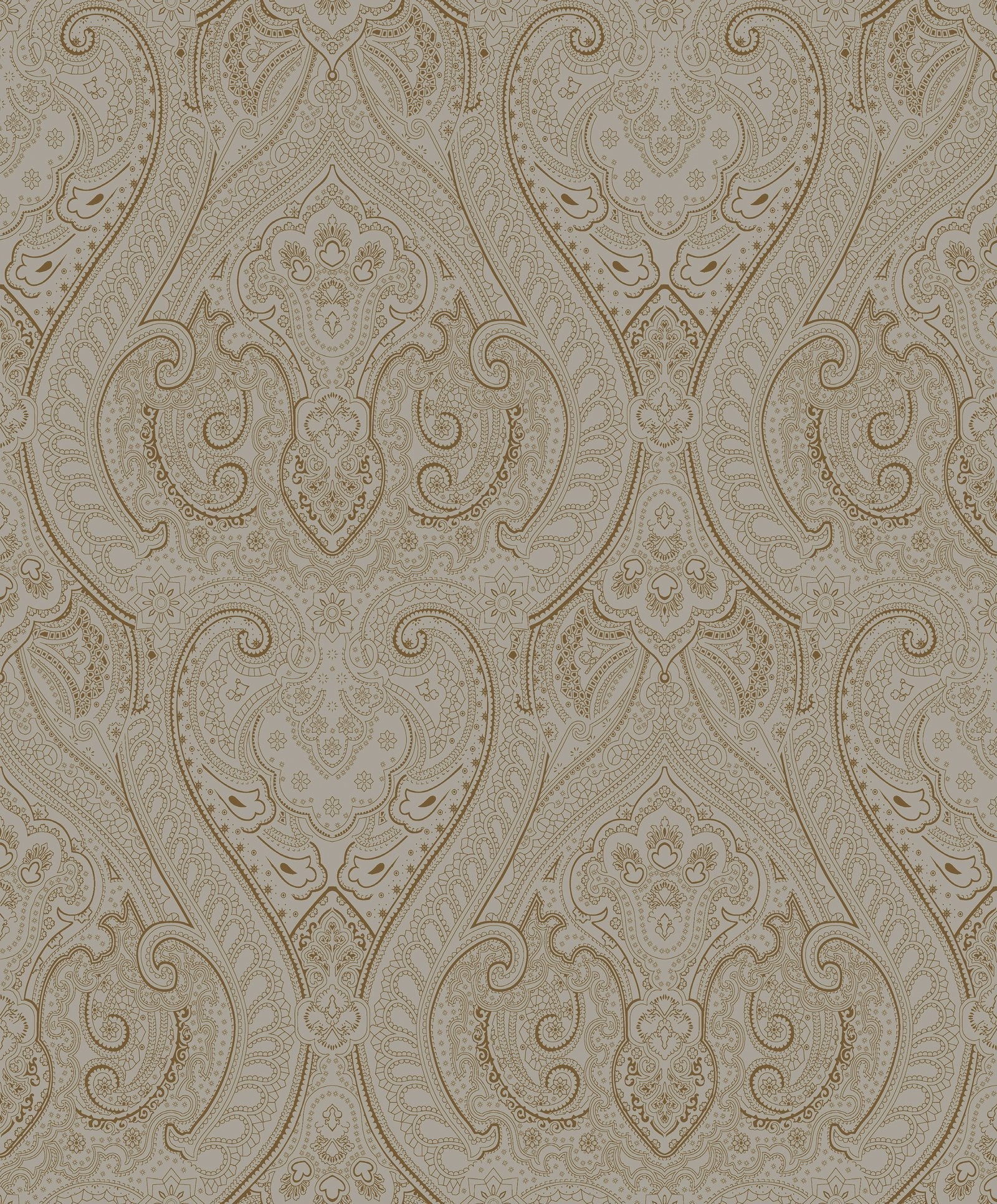 Lace wallpaper in bronze brown color - pattern number AM22002-2 - by Galerie in the Zen collection