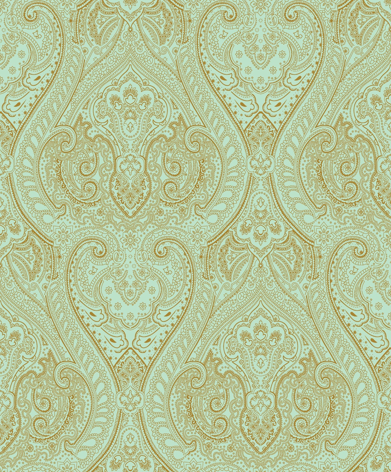 Lace wallpaper in green color - pattern number AM22002-4 - by Galerie in the Zen collection