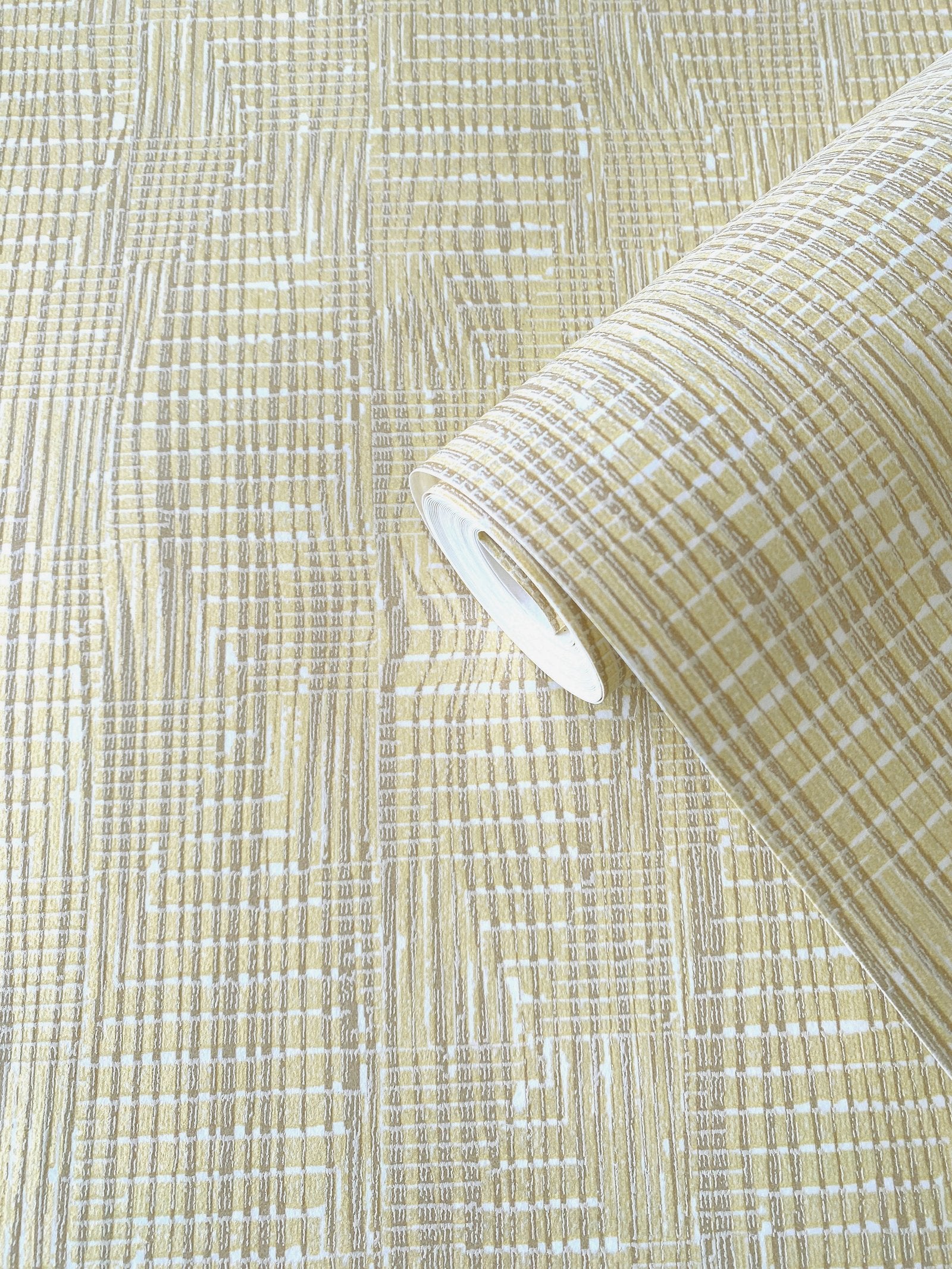 Loose Weave wallpaper in gold color - pattern number AM22003-1 - by Galerie in the Elegance collection