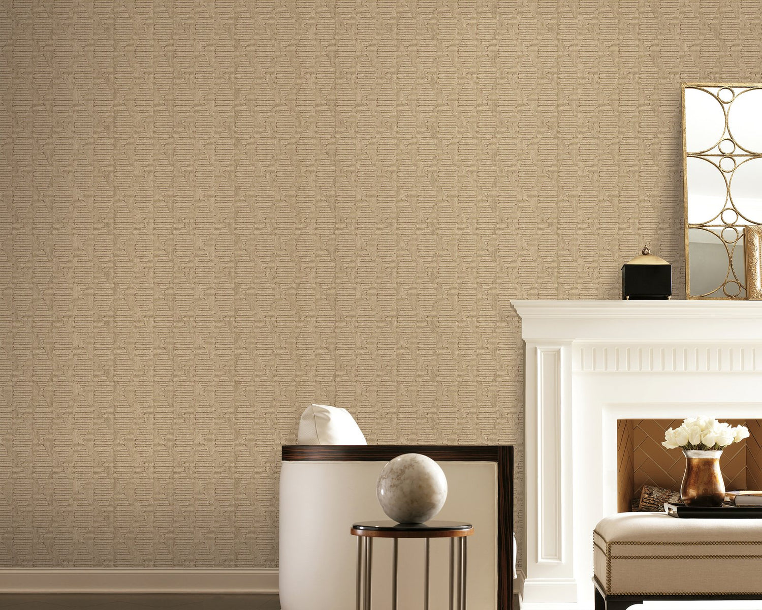 Loose Weave wallpaper in gold color - pattern number AM22003-2 - by Galerie in the Elegance collection