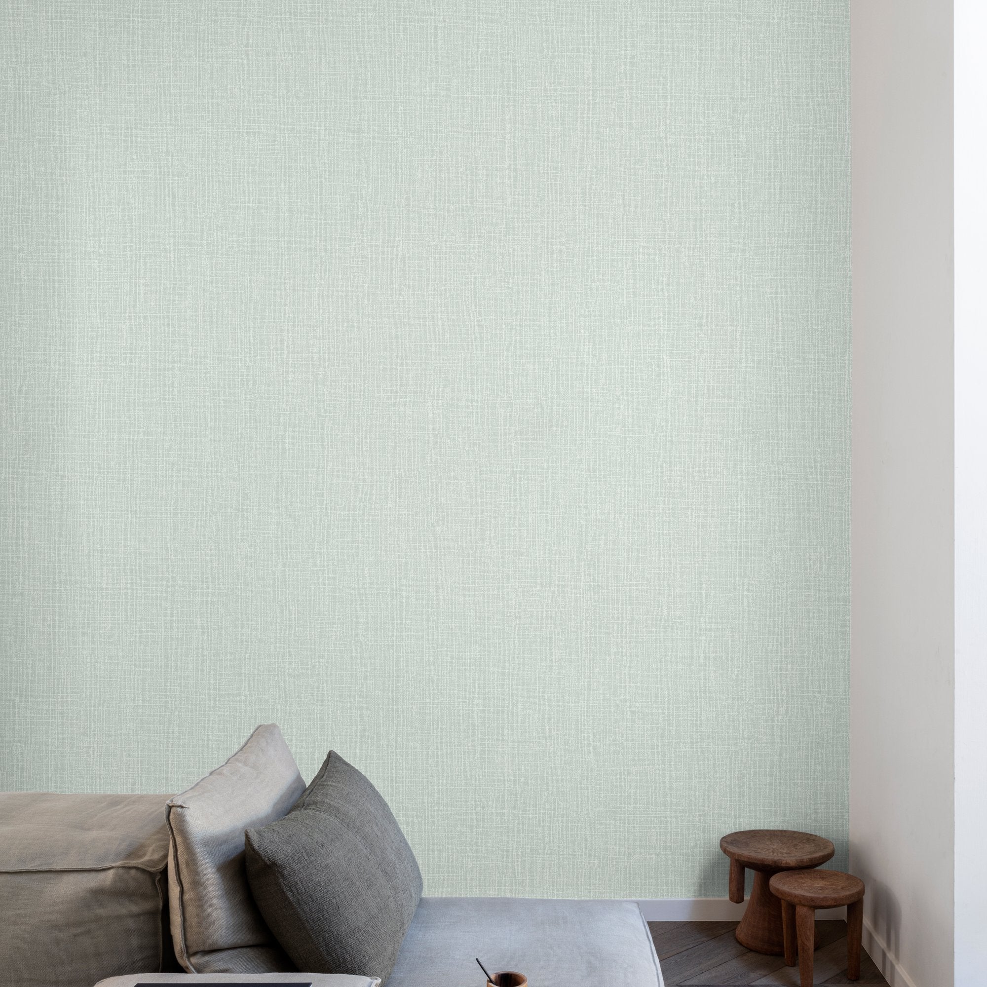 Textile Plain Wallpaper in blue color - pattern number AT1028 - by Grandeco in the Atmosphere collection