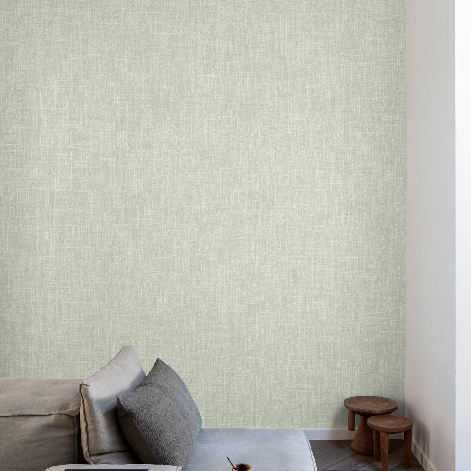 Textile Plain Wallpaper in green color - pattern number AT1032 - by Grandeco in the Atmosphere collection