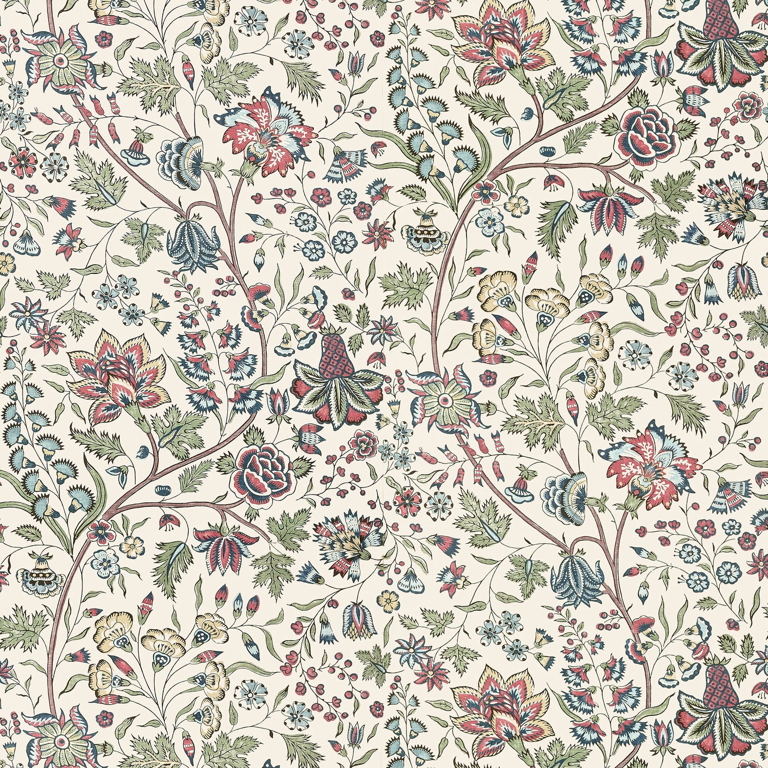 Francois Wallpaper in red and blue color - pattern number AT10724 - by Thibaut in the Clermont collection