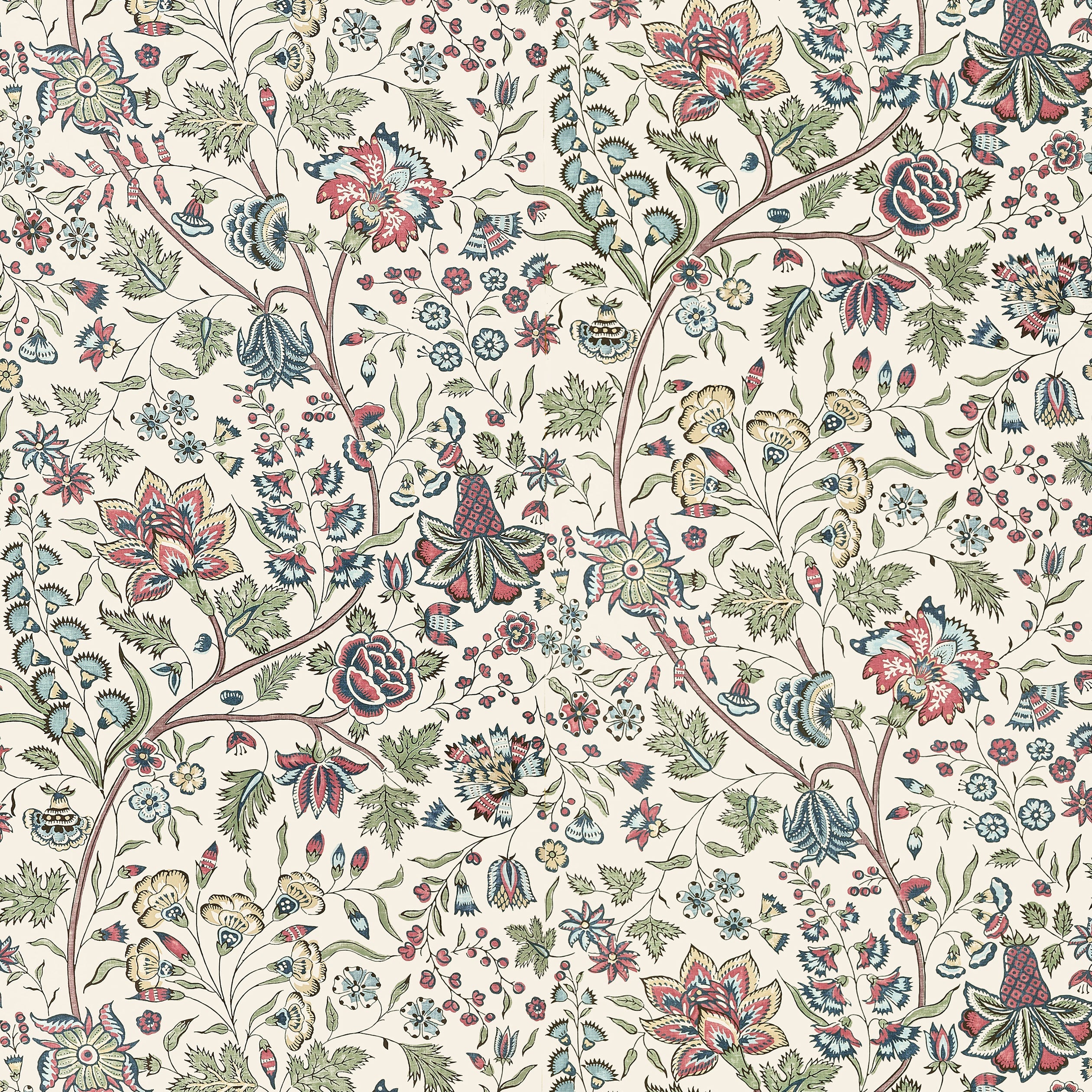 Francois Wallpaper in red and blue color - pattern number AT10724 - by Thibaut in the Clermont collection