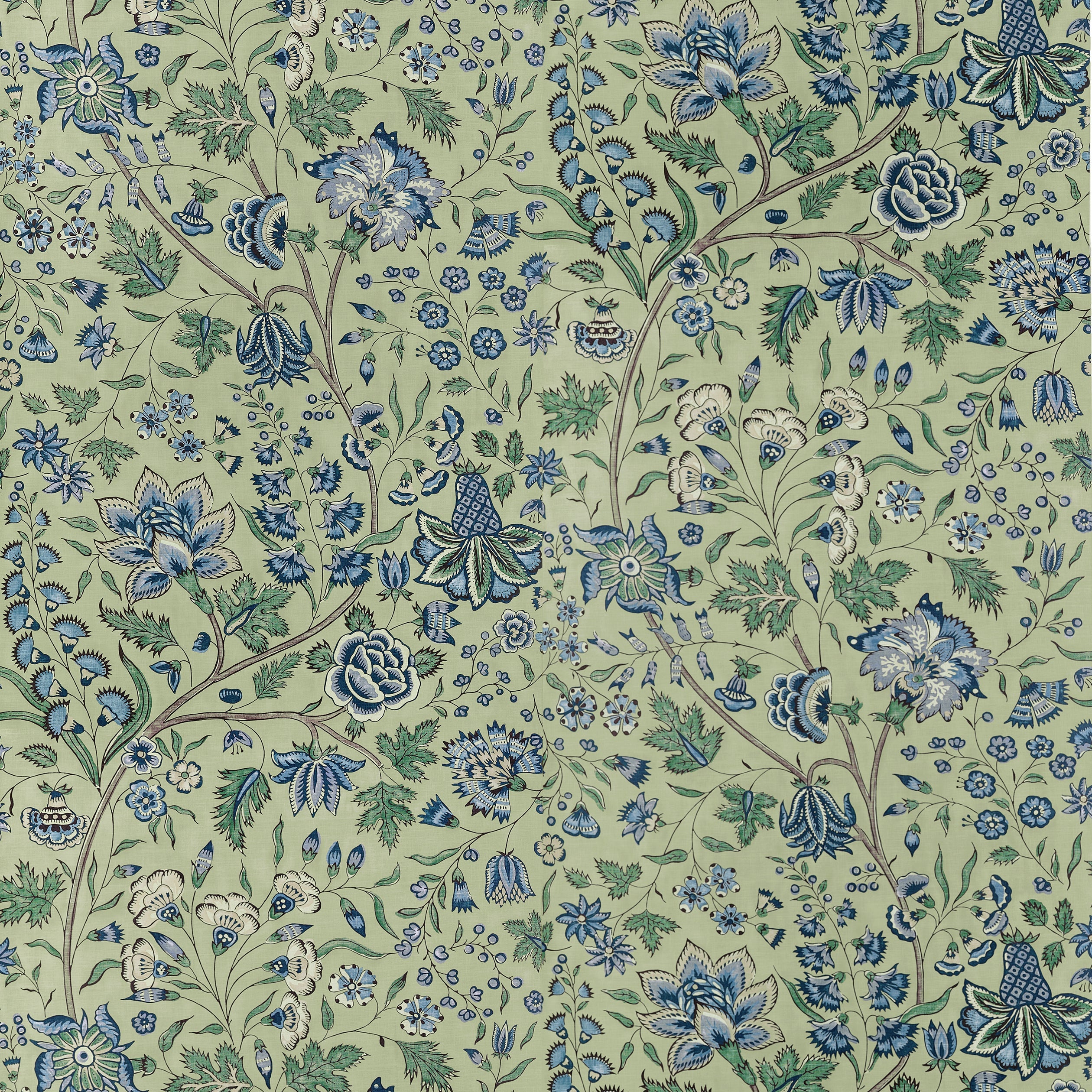 Francois Wallpaper in green and blue color - pattern number AT10727 - by Thibaut in the Clermont collection