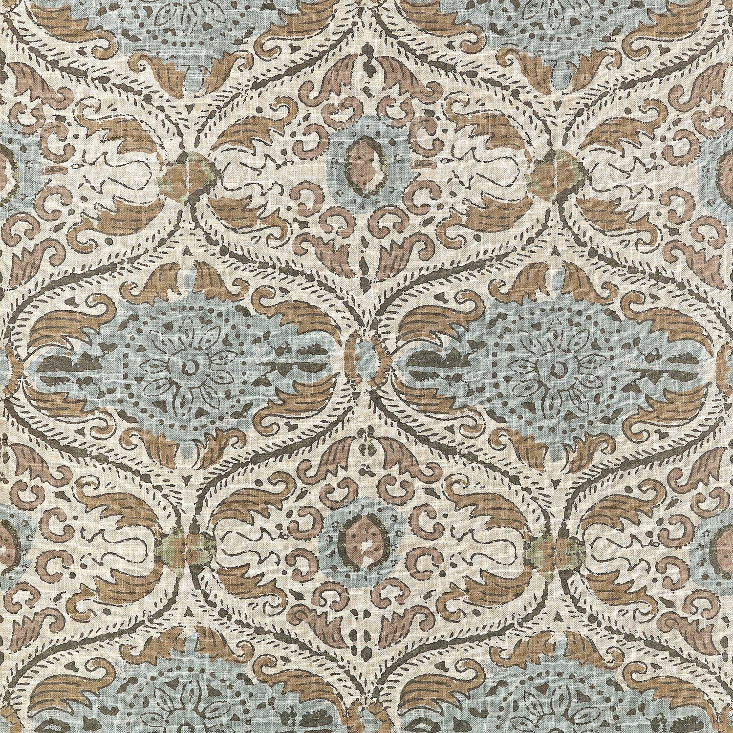 Cecilia Wallpaper in gold and sage color - pattern number AT10754 - by Thibaut in the Clermont collection