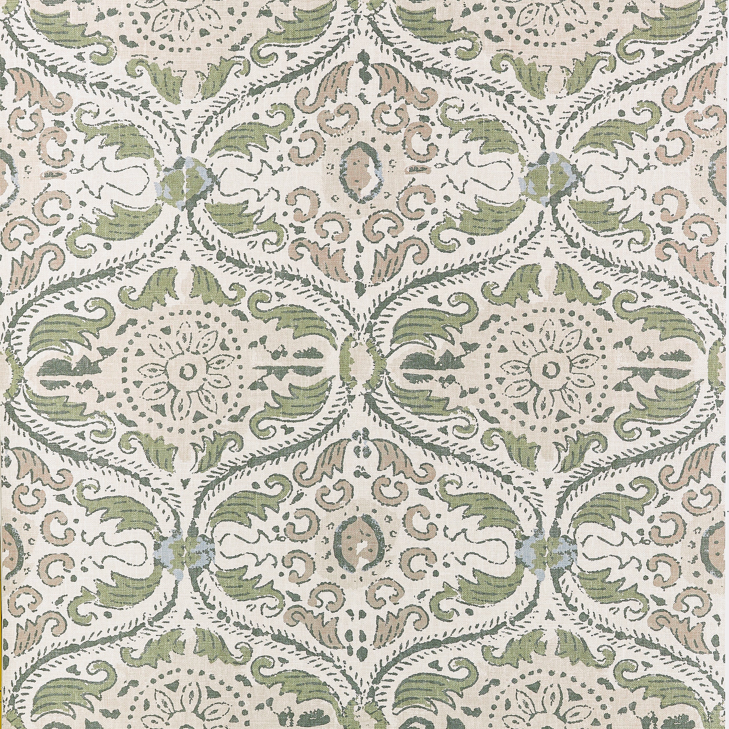 Cecilia Wallpaper in green and beige color - pattern number AT10755 - by Thibaut in the Clermont collection