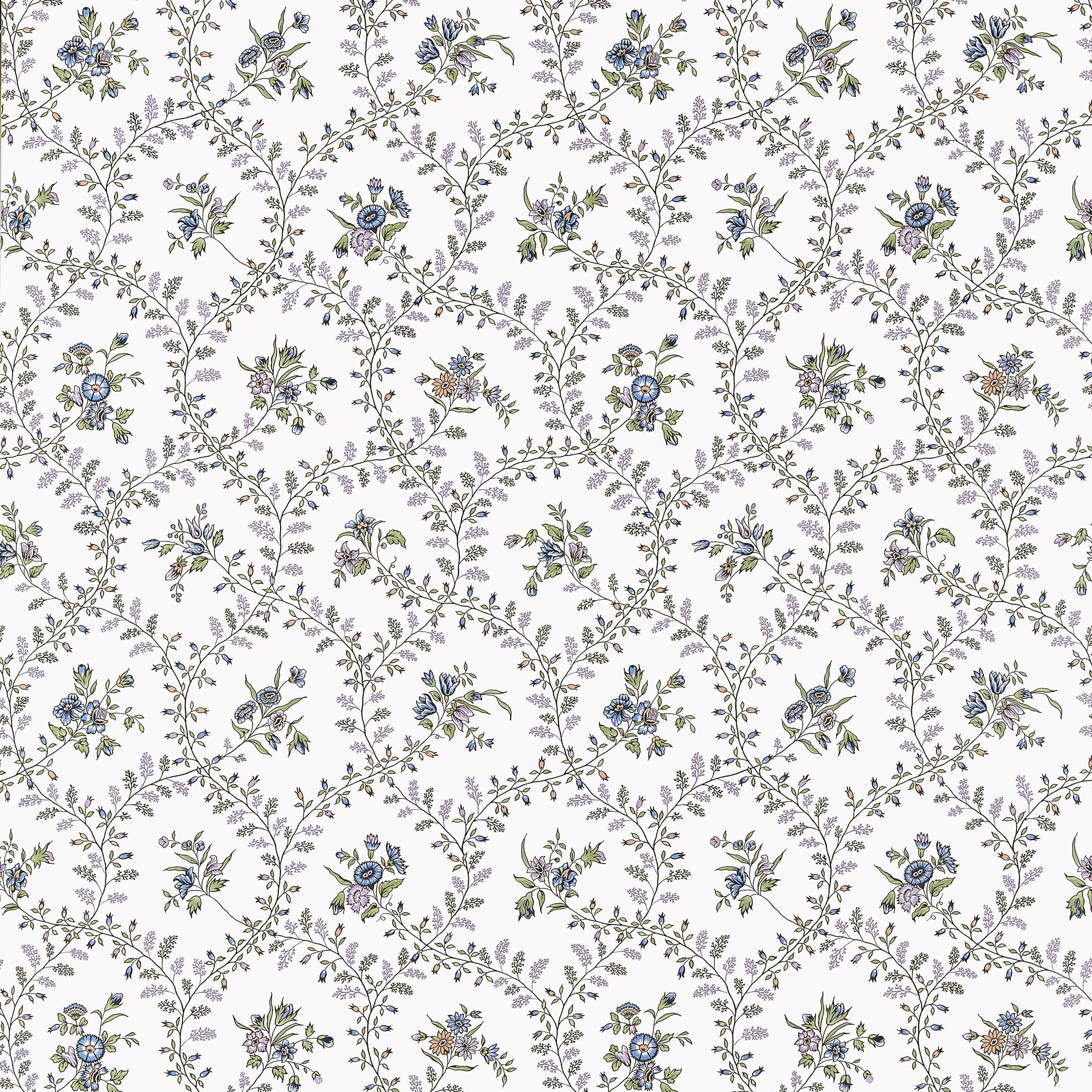 Juliette Trail Wallpaper in lavender and blue color - pattern number AT10766 - by Thibaut in the Clermont collection