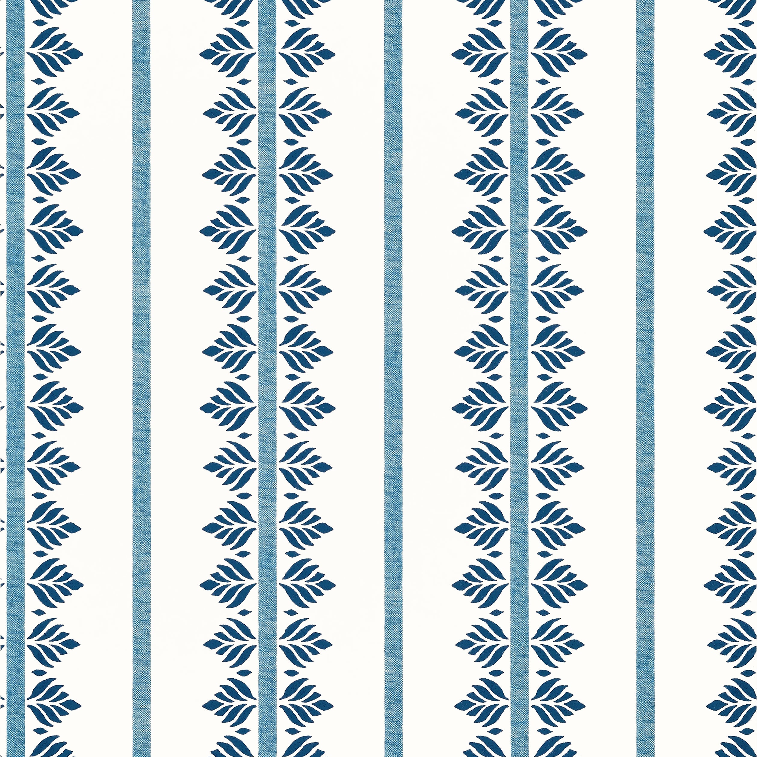 Fern Stripe wallpaper in navy color - pattern number AT15101 - by Anna French in the Antilles collection