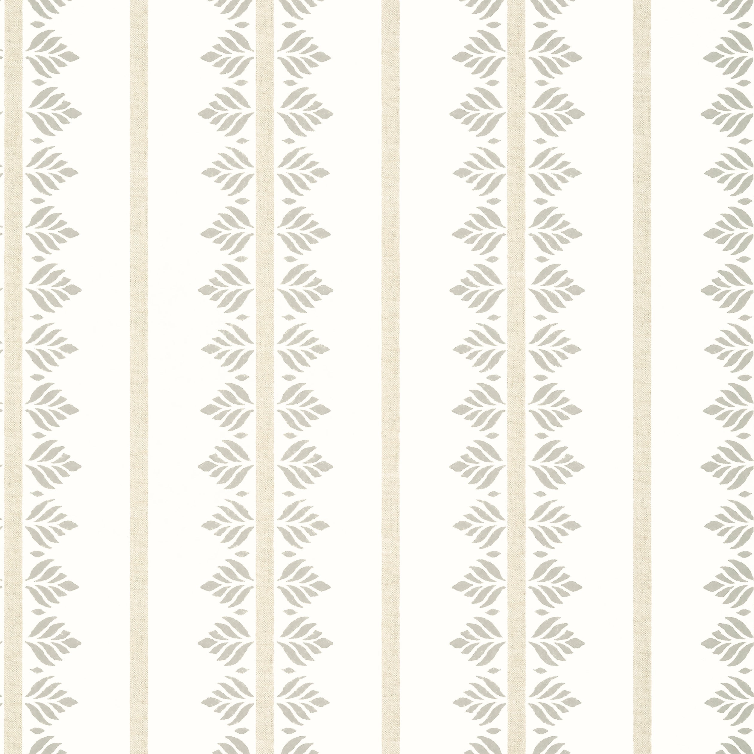 Fern Stripe wallpaper in beige color - pattern number AT15104 - by Anna French in the Antilles collection