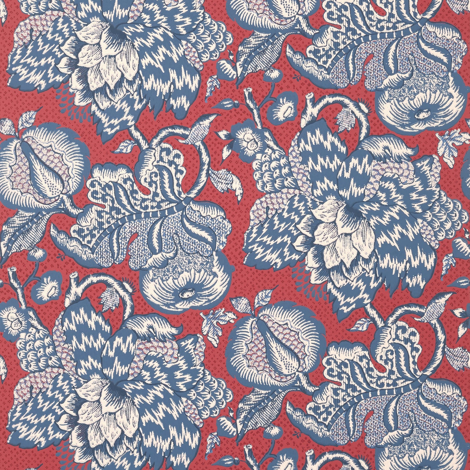Westmont wallpaper in red and blue color - pattern number AT15109 - by Anna French in the Antilles collection