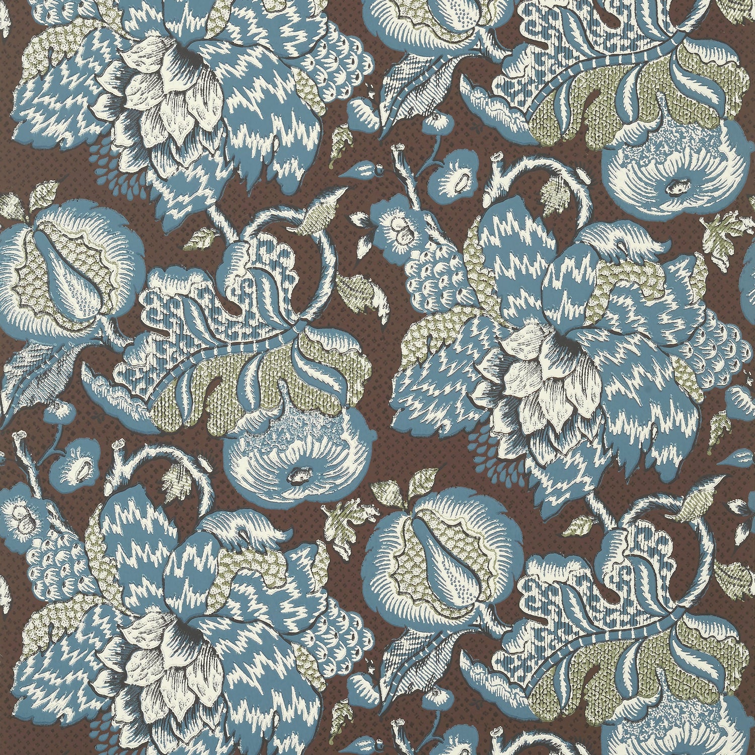 Westmont wallpaper in brown and slate color - pattern number AT15110 - by Anna French in the Antilles collection