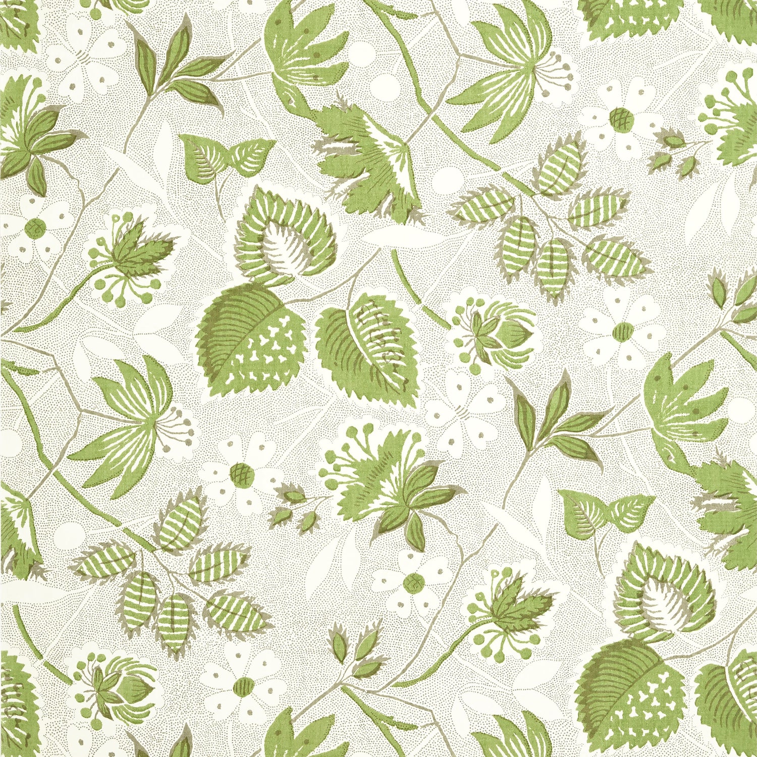 Indienne Hazel wallpaper in green and beige color - pattern number AT15118 - by Anna French in the Antilles collection