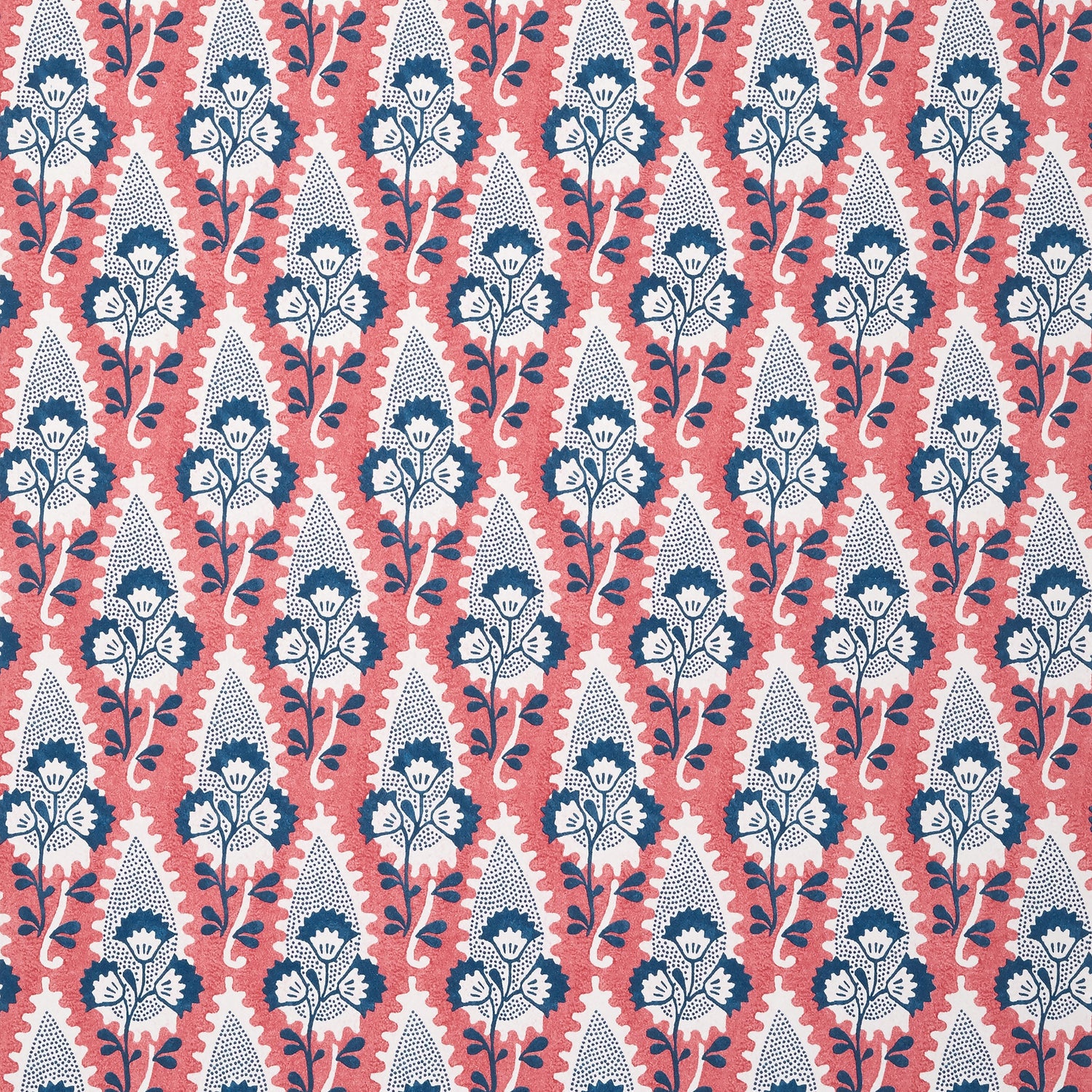 Cornwall wallpaper in red and blue color - pattern number AT15124 - by Anna French in the Antilles collection