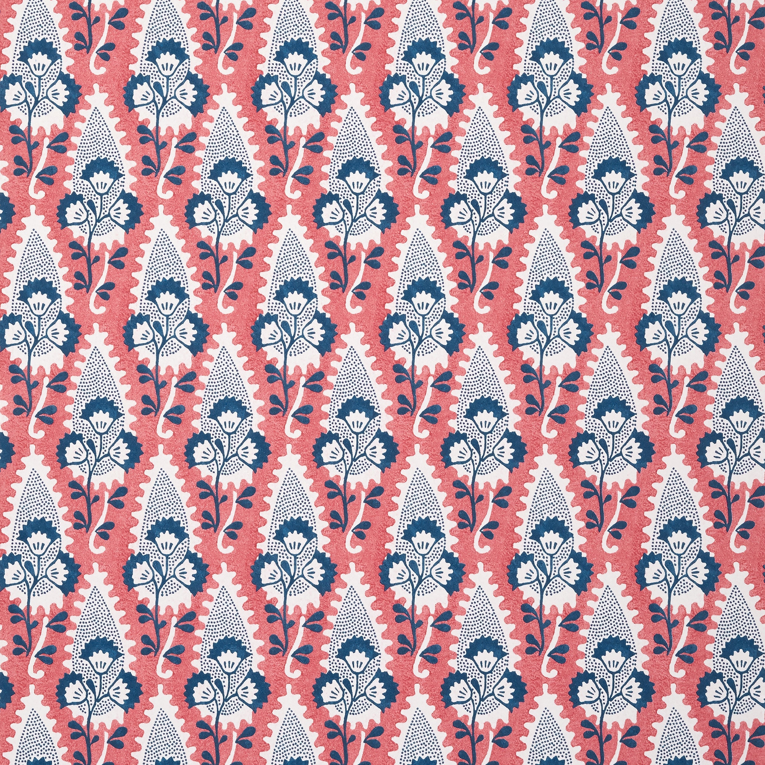 Cornwall wallpaper in red and blue color - pattern number AT15124 - by Anna French in the Antilles collection