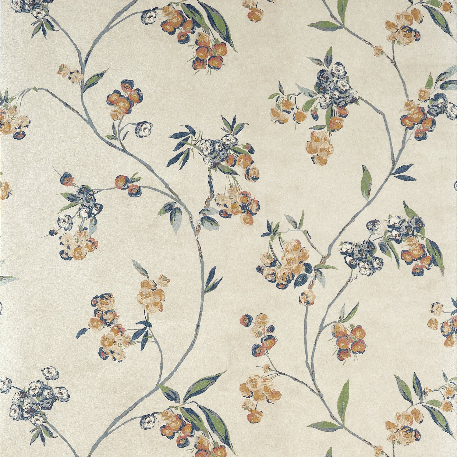 Edo Bloom wallpaper in apricot slate pearl color - pattern number AT16152 - by Anna French in the Belvedere collection
