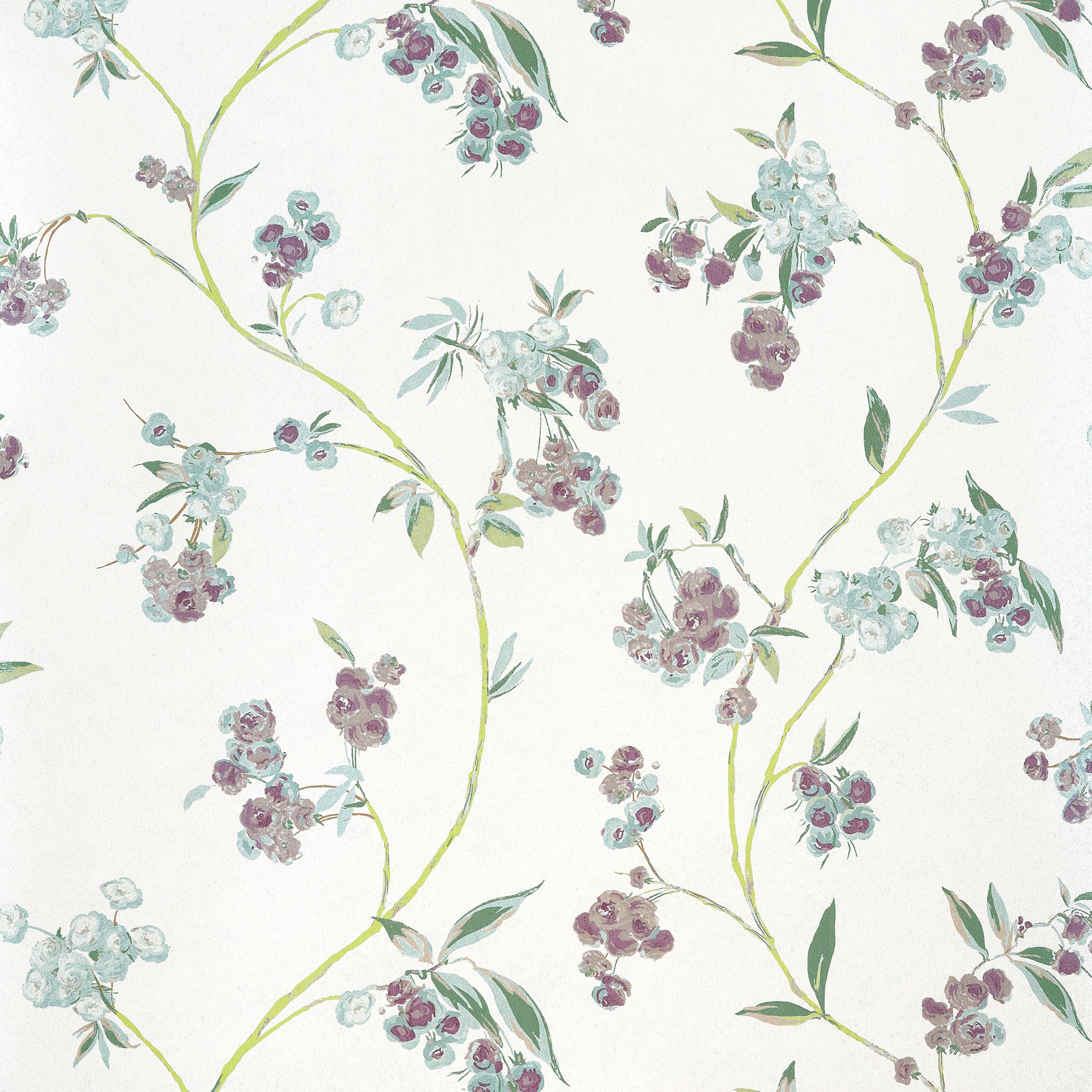 Edo Bloom wallpaper in lavender on pearl color - pattern number AT16154 - by Anna French in the Belvedere collection