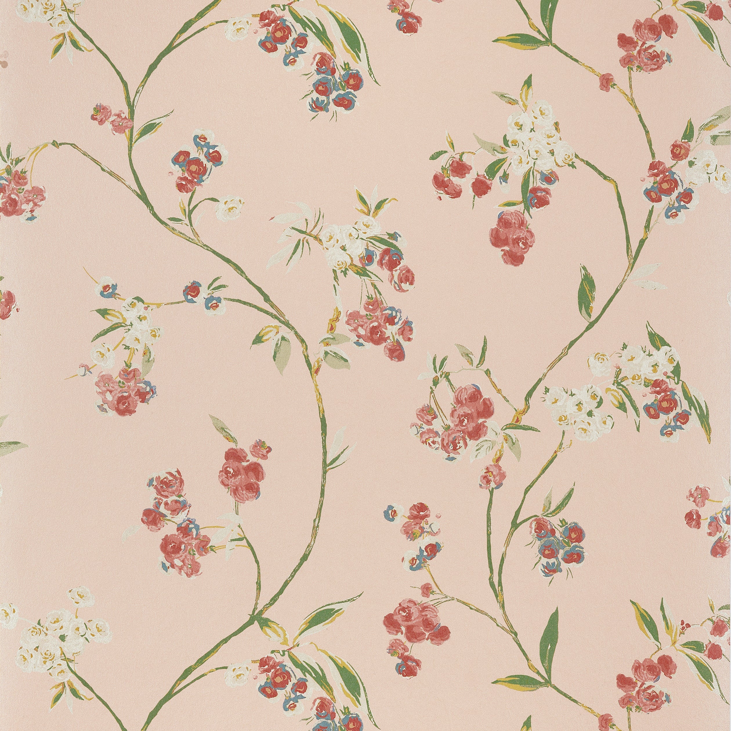 Edo Bloom wallpaper in blush on pearl color - pattern number AT16155 - by Anna French in the Belvedere collection