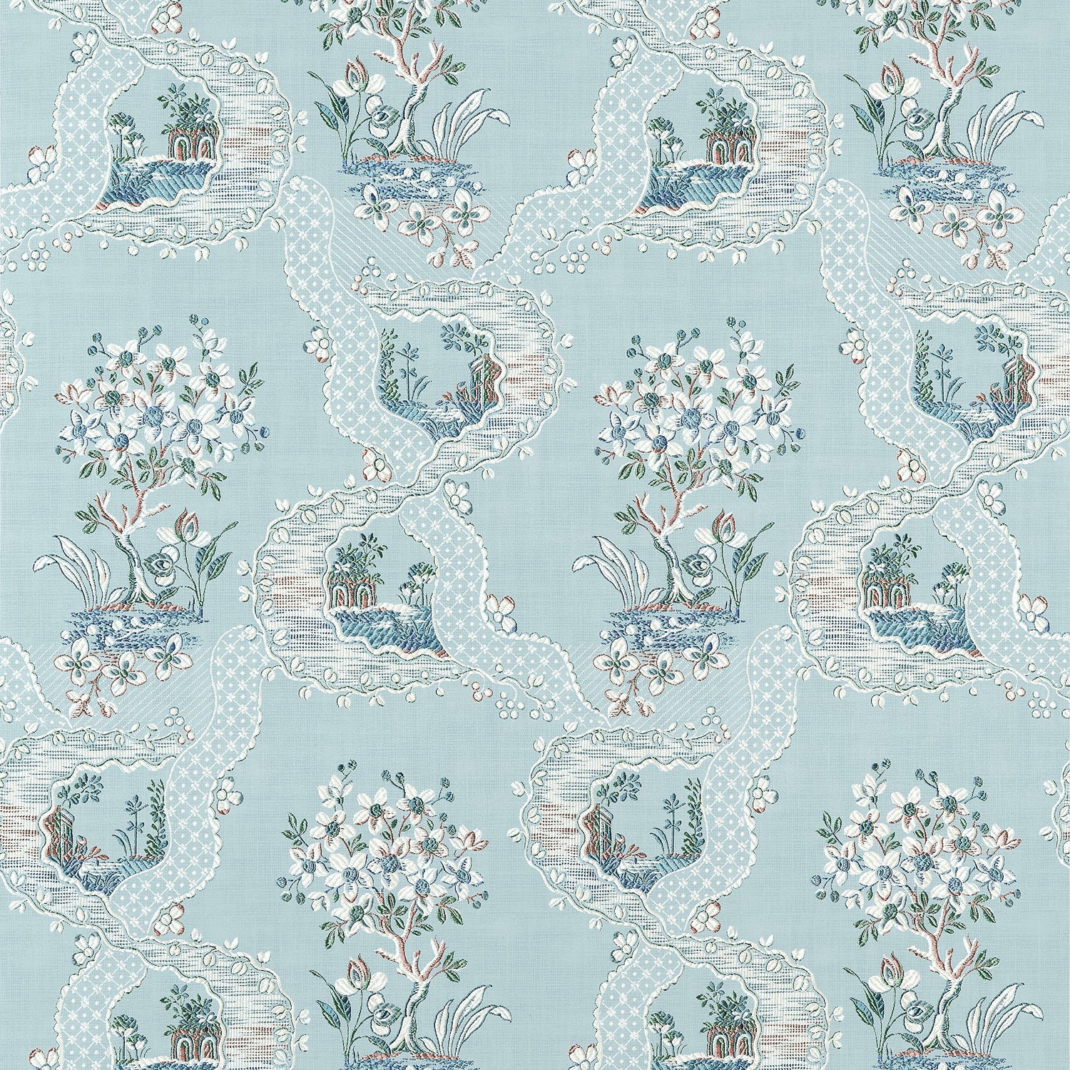 Antoinette fabric in blue color - pattern number AT16156 - by Anna French in the Belvedere collection