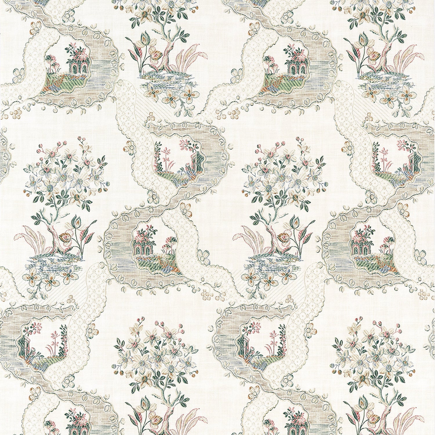 Antoinette fabric in beige color - pattern number AT16158 - by Anna French in the Belvedere collection