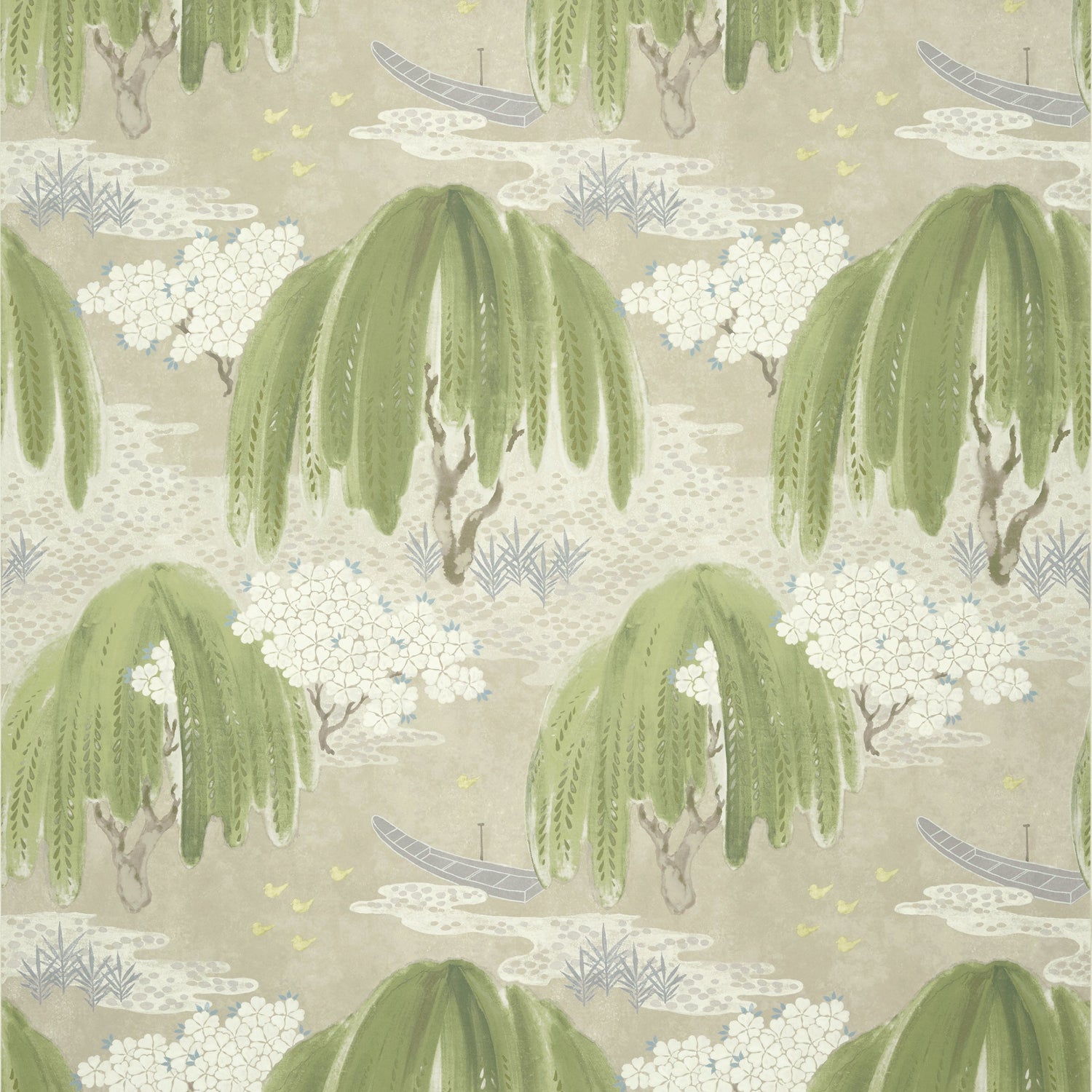 Willow Tree fabric in beige color - pattern number AT23106 - by Anna French in the Willow Tree collection