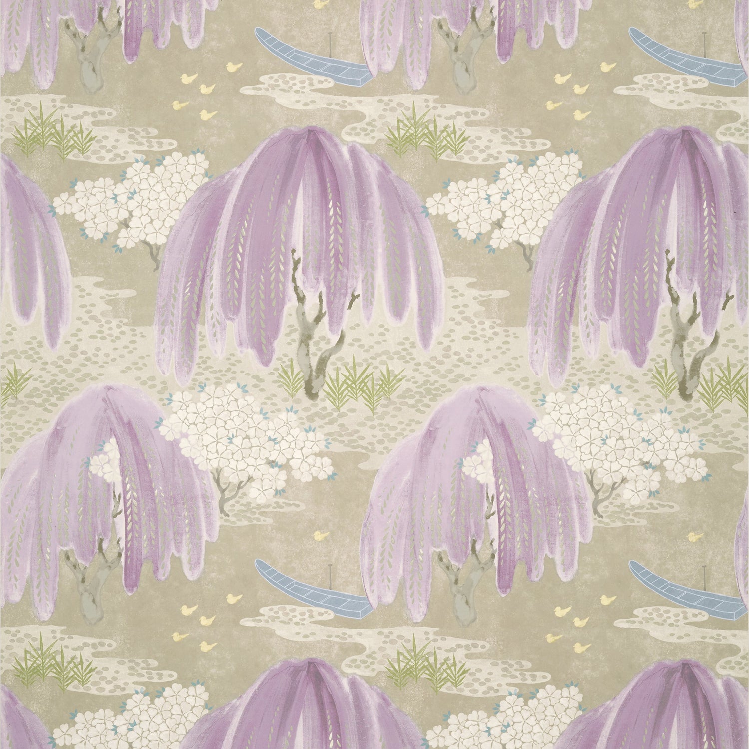 Willow Tree fabric in lavender color - pattern number AT23107 - by Anna French in the Willow Tree collection