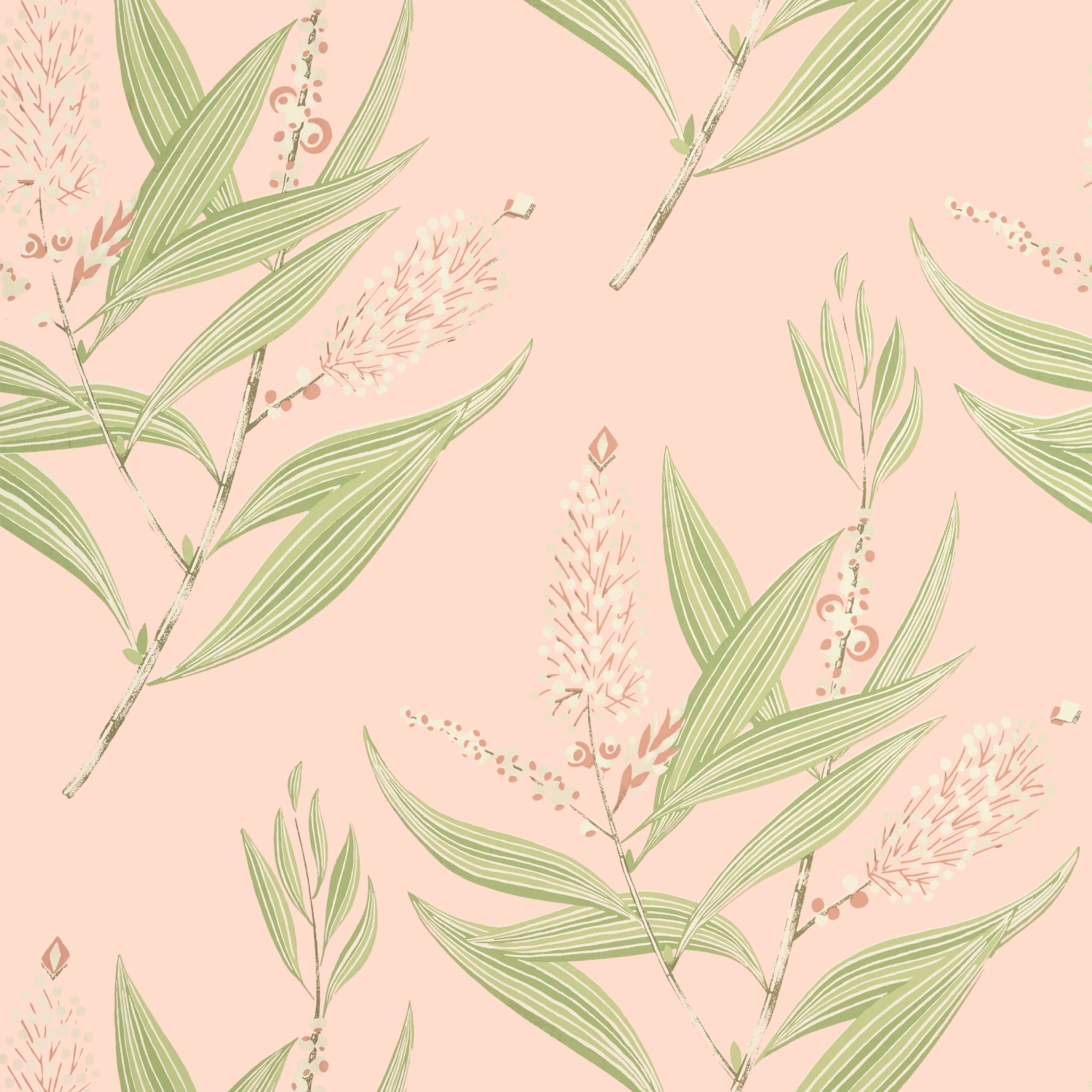 Winter Bud wallpaper in blush color - pattern number AT23132 - by Anna French in the Willow Tree collection