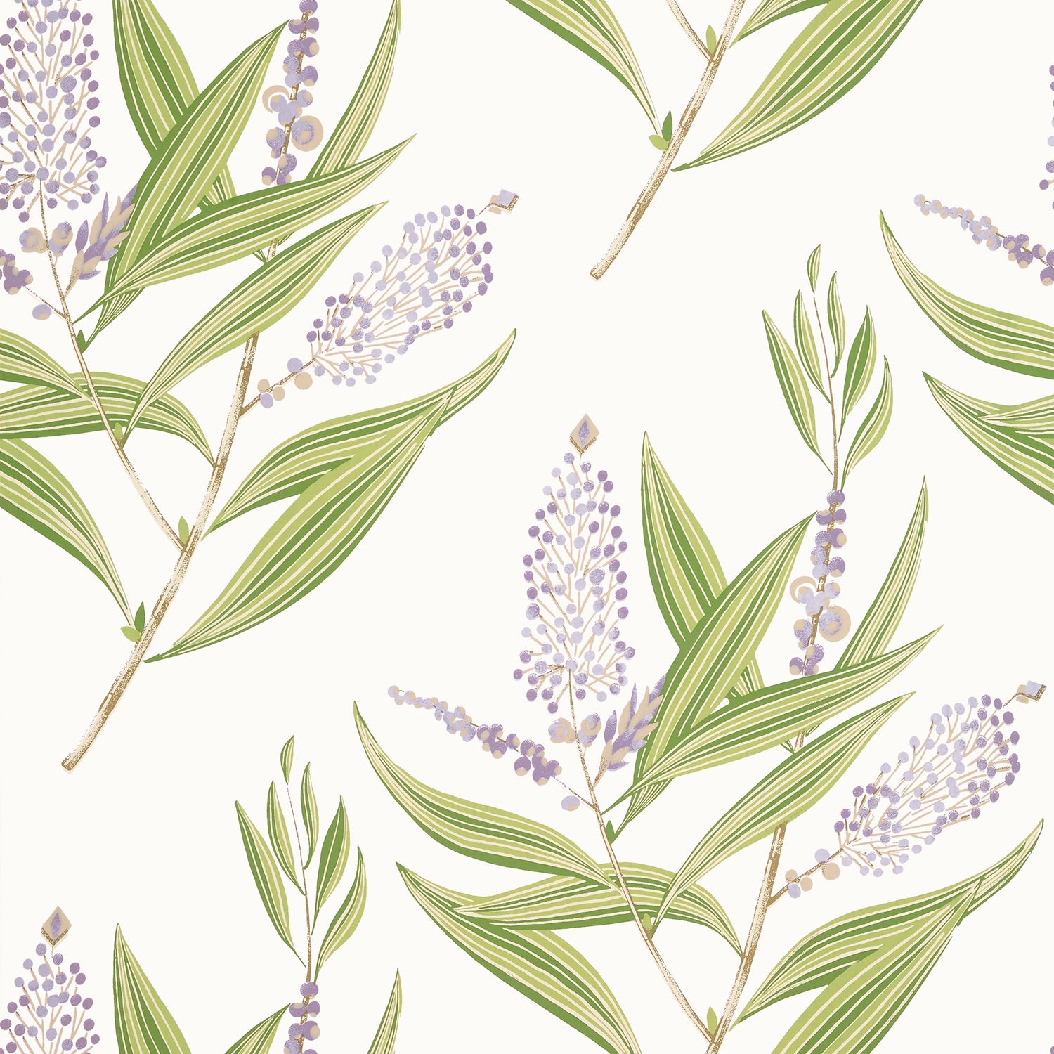 Winter Bud wallpaper in lavender color - pattern number AT23134 - by Anna French in the Willow Tree collection