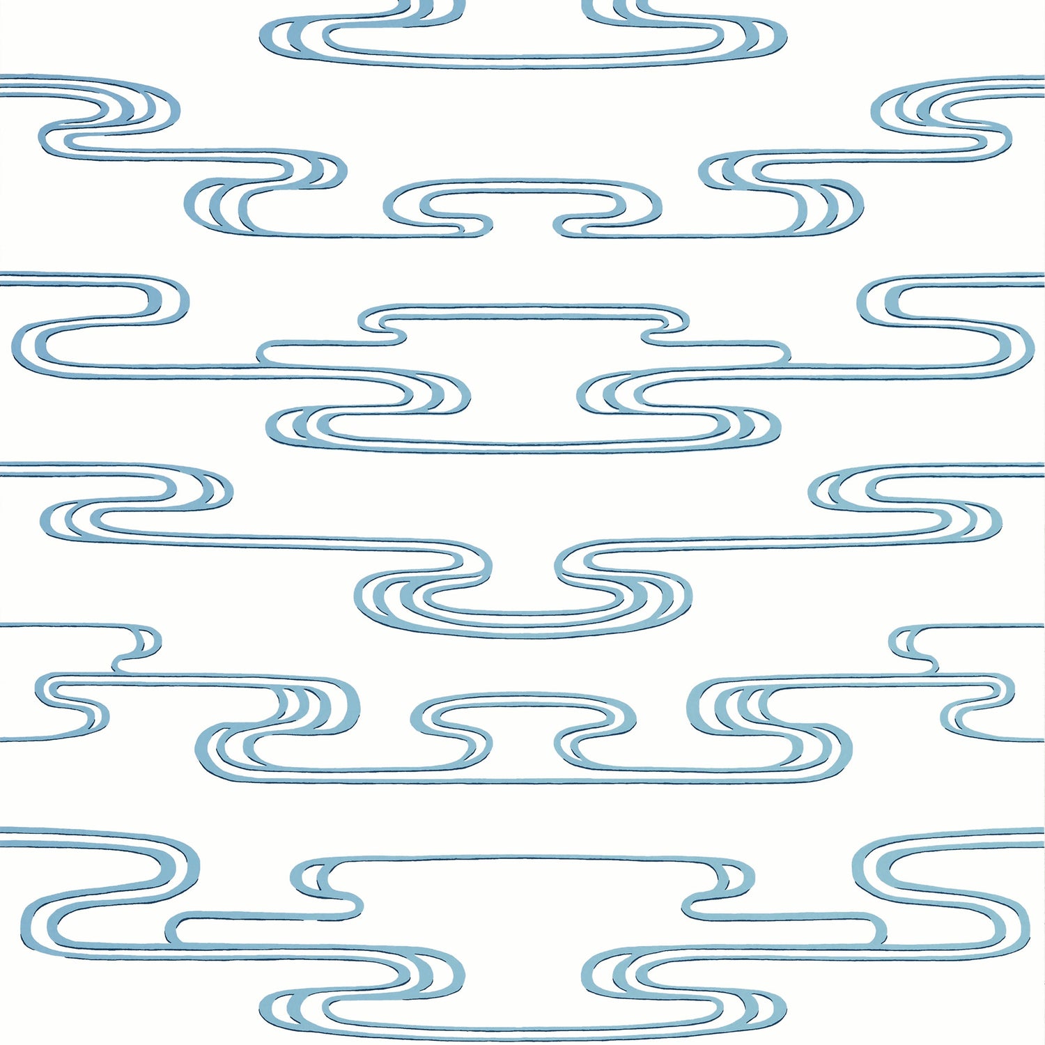 Cloudwater wallpaper in blue color - pattern number AT23153 - by Anna French in the Willow Tree collection