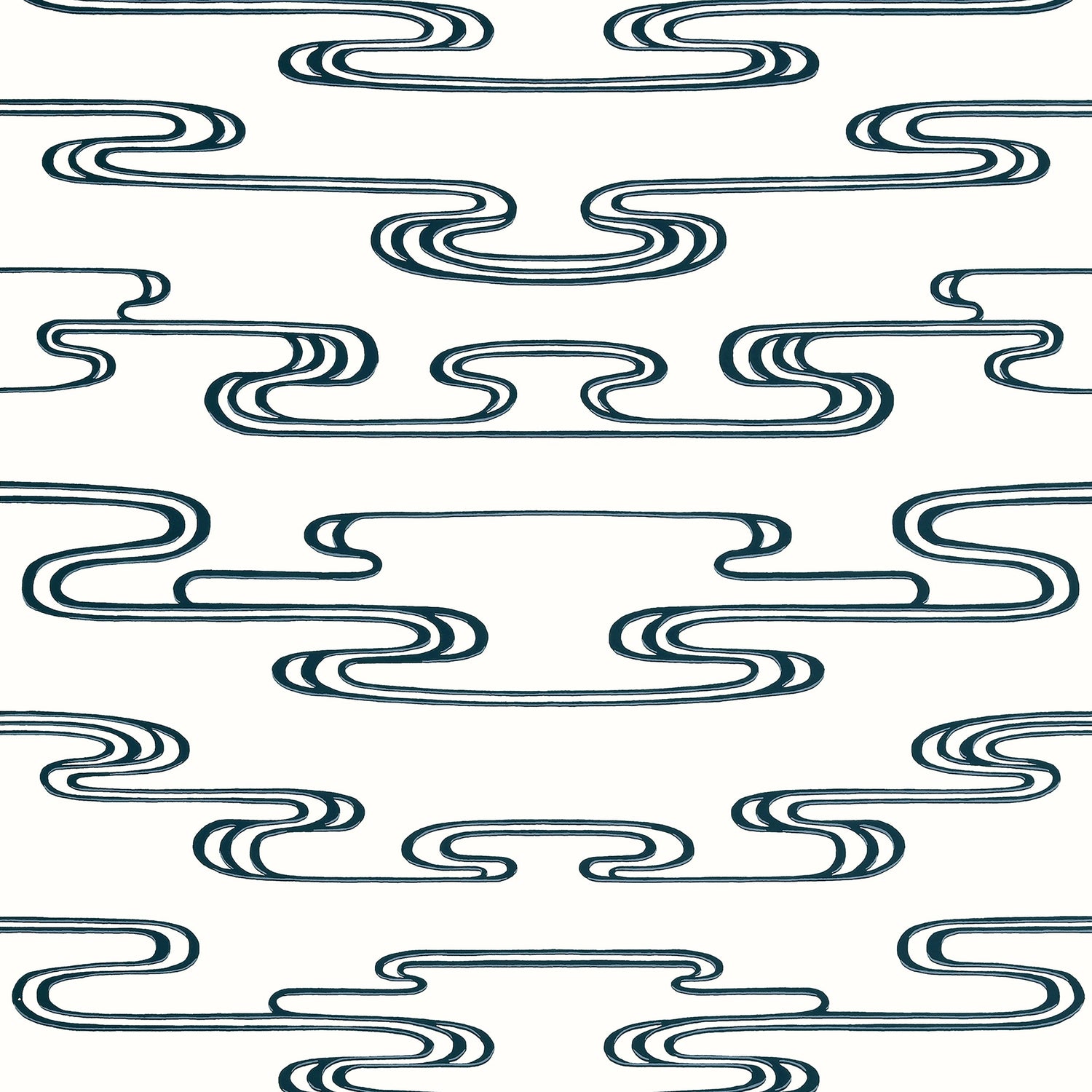 Cloudwater wallpaper in black color - pattern number AT23155 - by Anna French in the Willow Tree collection