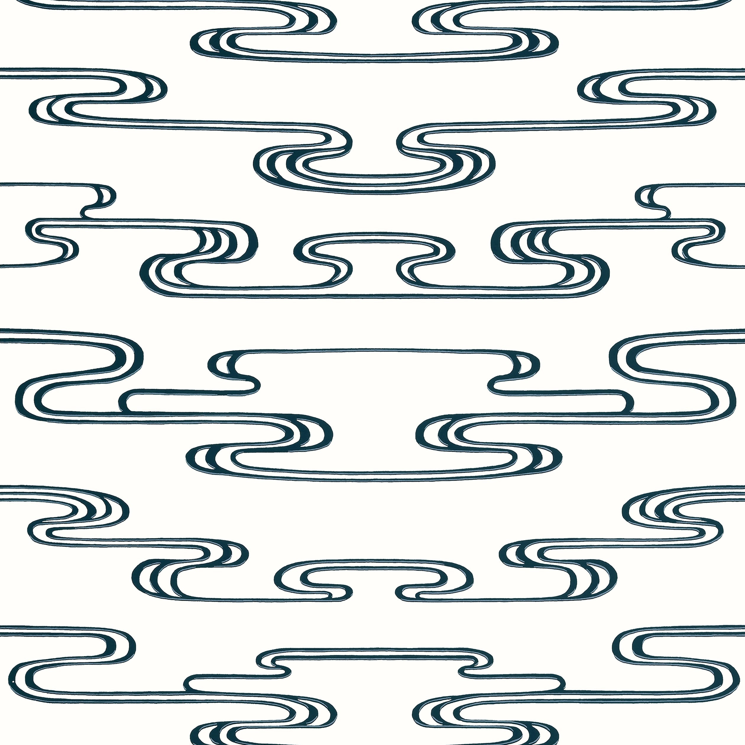 Cloudwater wallpaper in black color - pattern number AT23155 - by Anna French in the Willow Tree collection