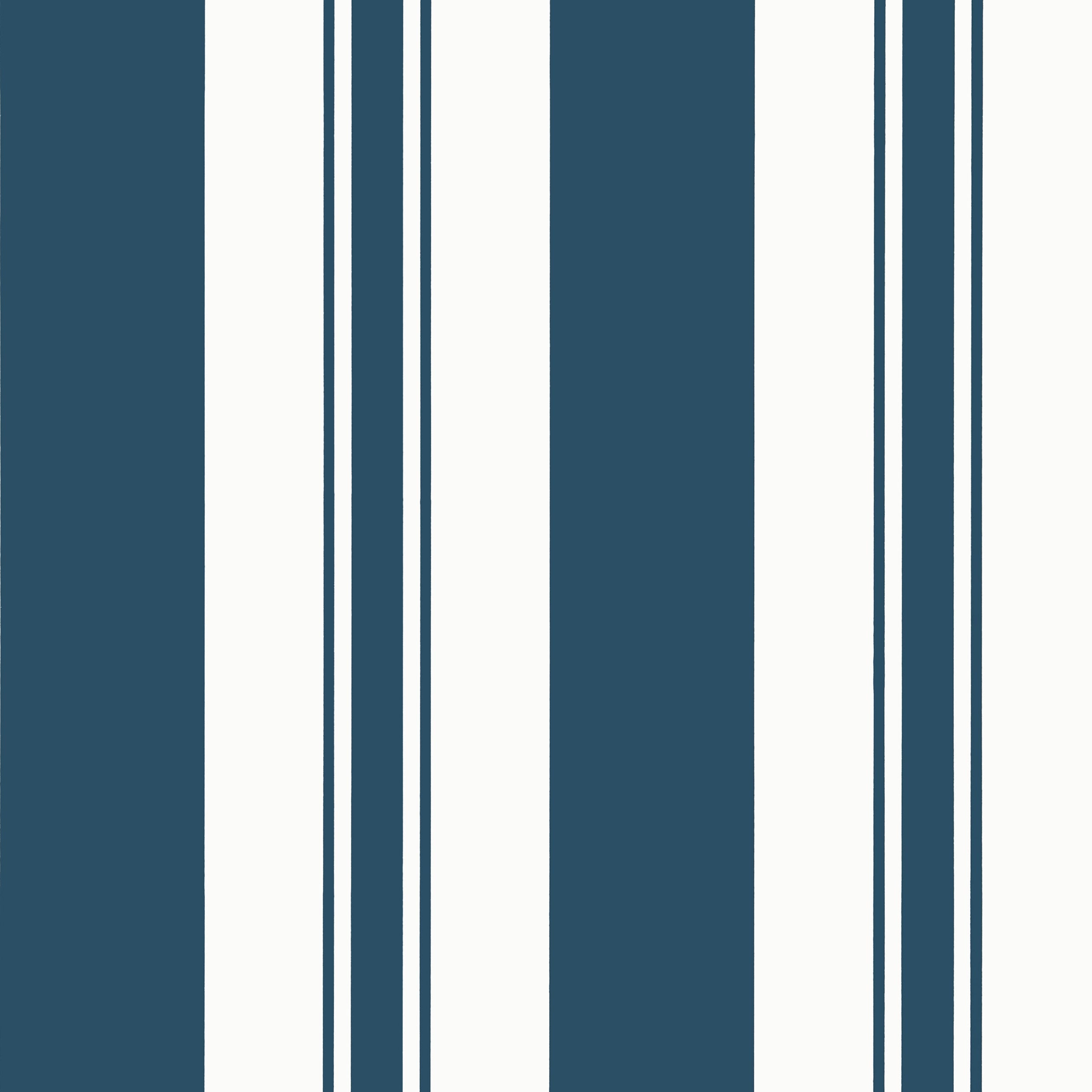 Keswick Stripe wallpaper in navy color - pattern number AT23173 - by Anna French in the Willow Tree collection