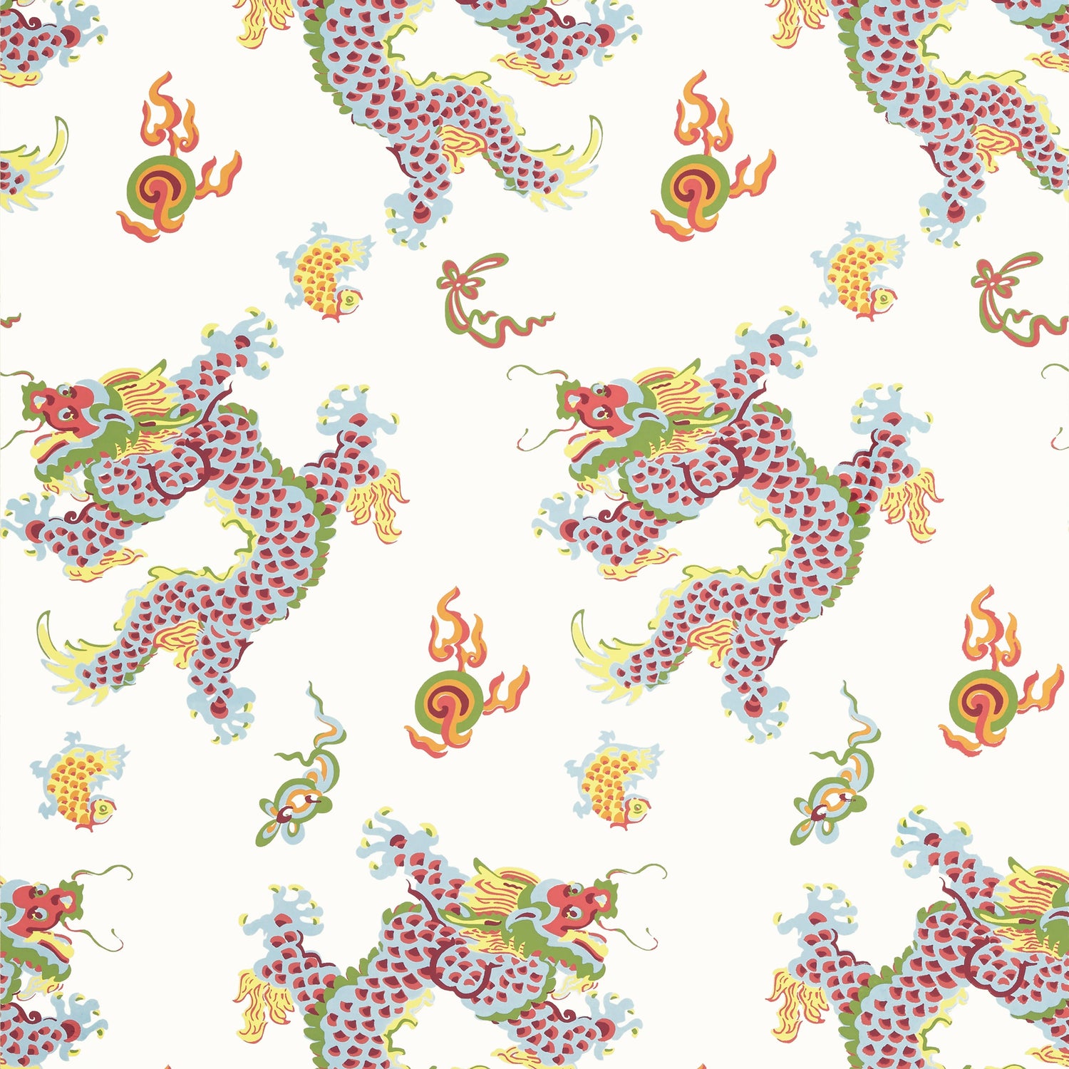 Dragon Dance wallpaper in multi color - pattern number AT23179 - by Anna French in the Willow Tree collection