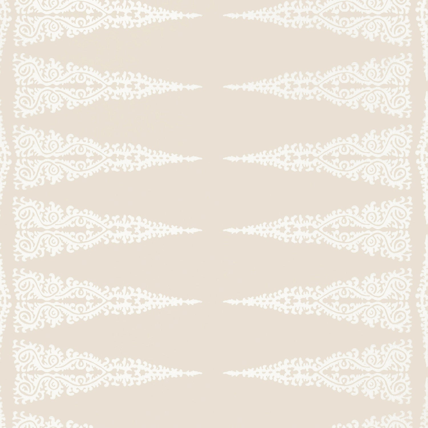 Ellery Stripe fabric in white on beige color - pattern number AT24541 - by Anna French in the Devon collection
