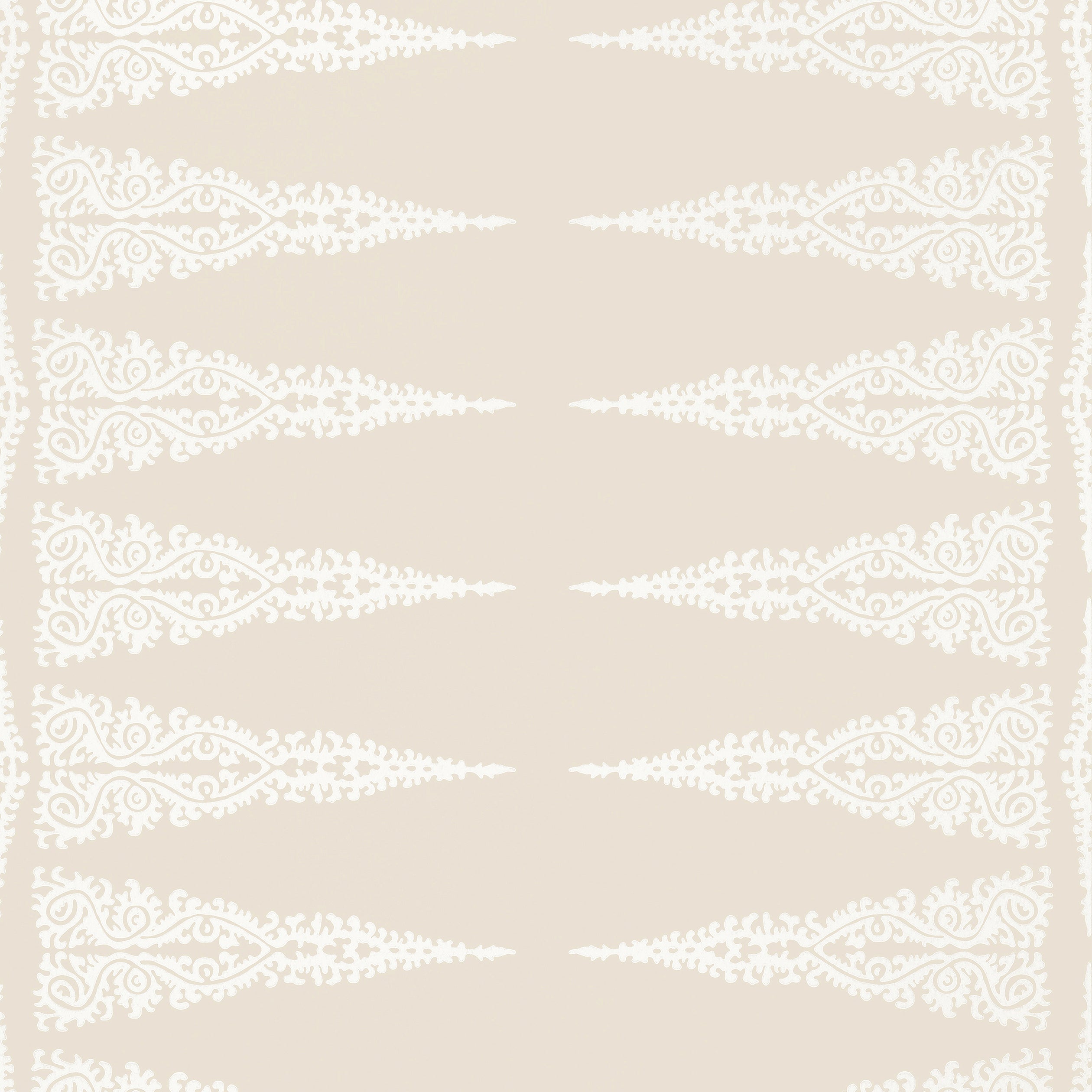 Ellery Stripe fabric in white on beige color - pattern number AT24541 - by Anna French in the Devon collection