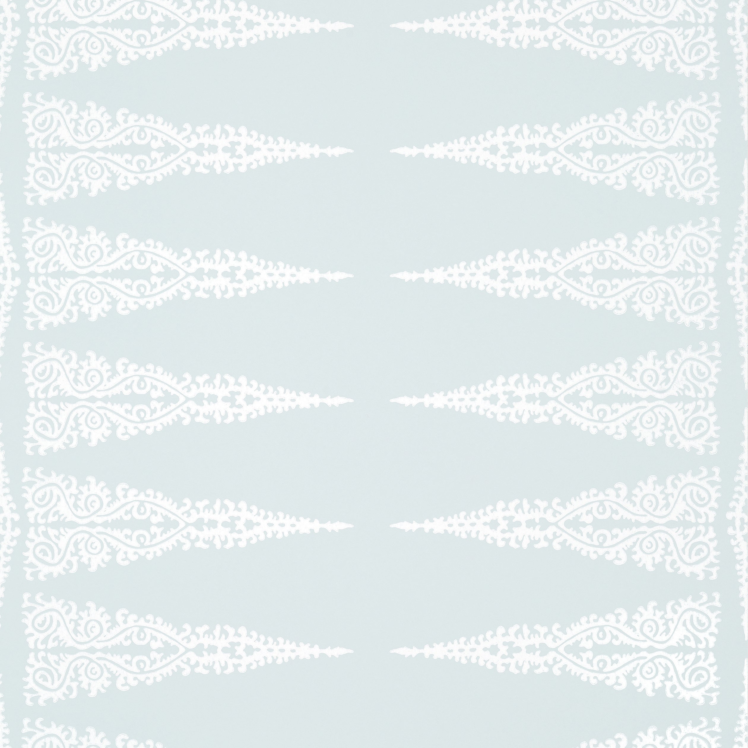 Ellery Stripe fabric in white on soft blue color - pattern number AT24542 - by Anna French in the Devon collection