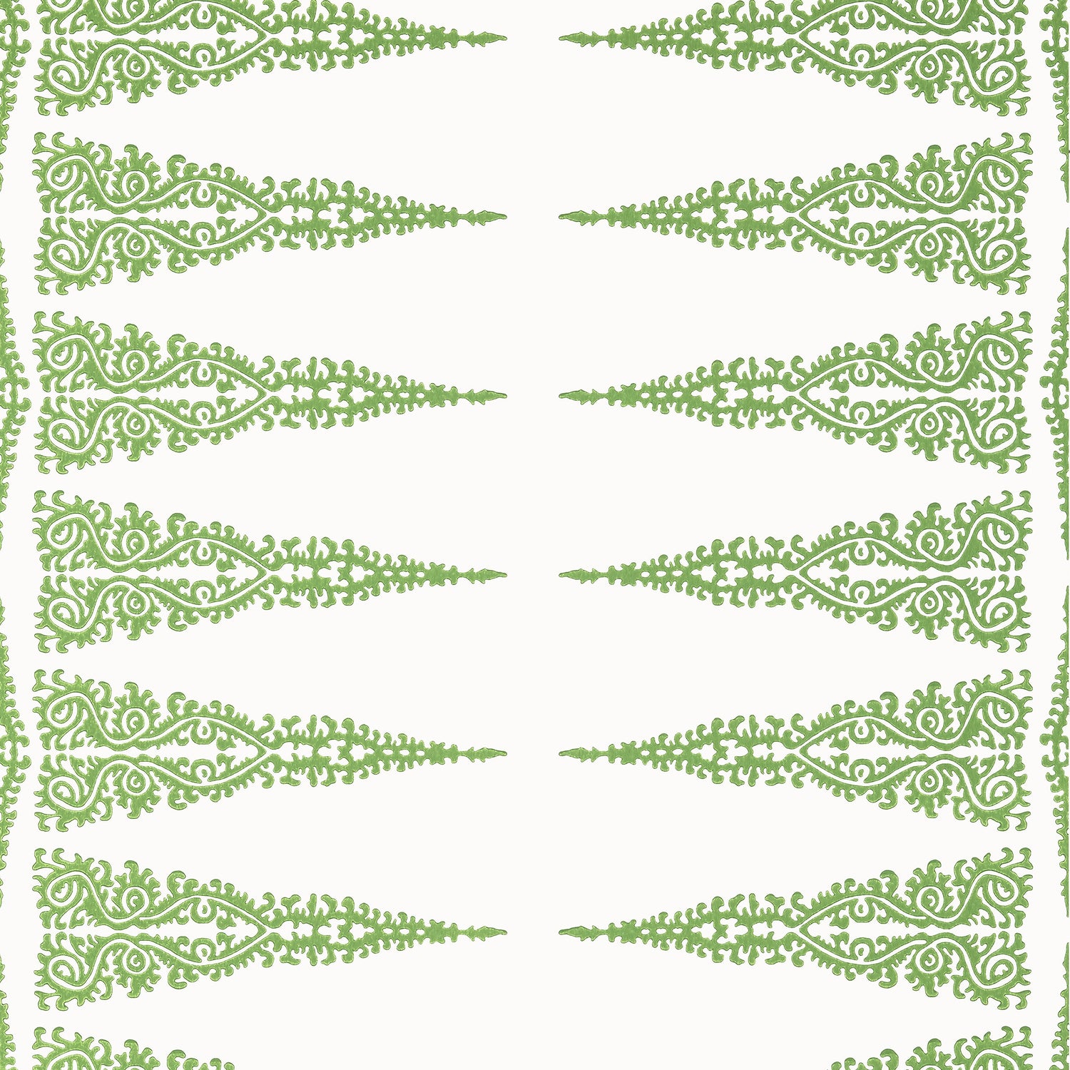 Ellery Stripe fabric in kelly on white color - pattern number AT24546 - by Anna French in the Devon collection