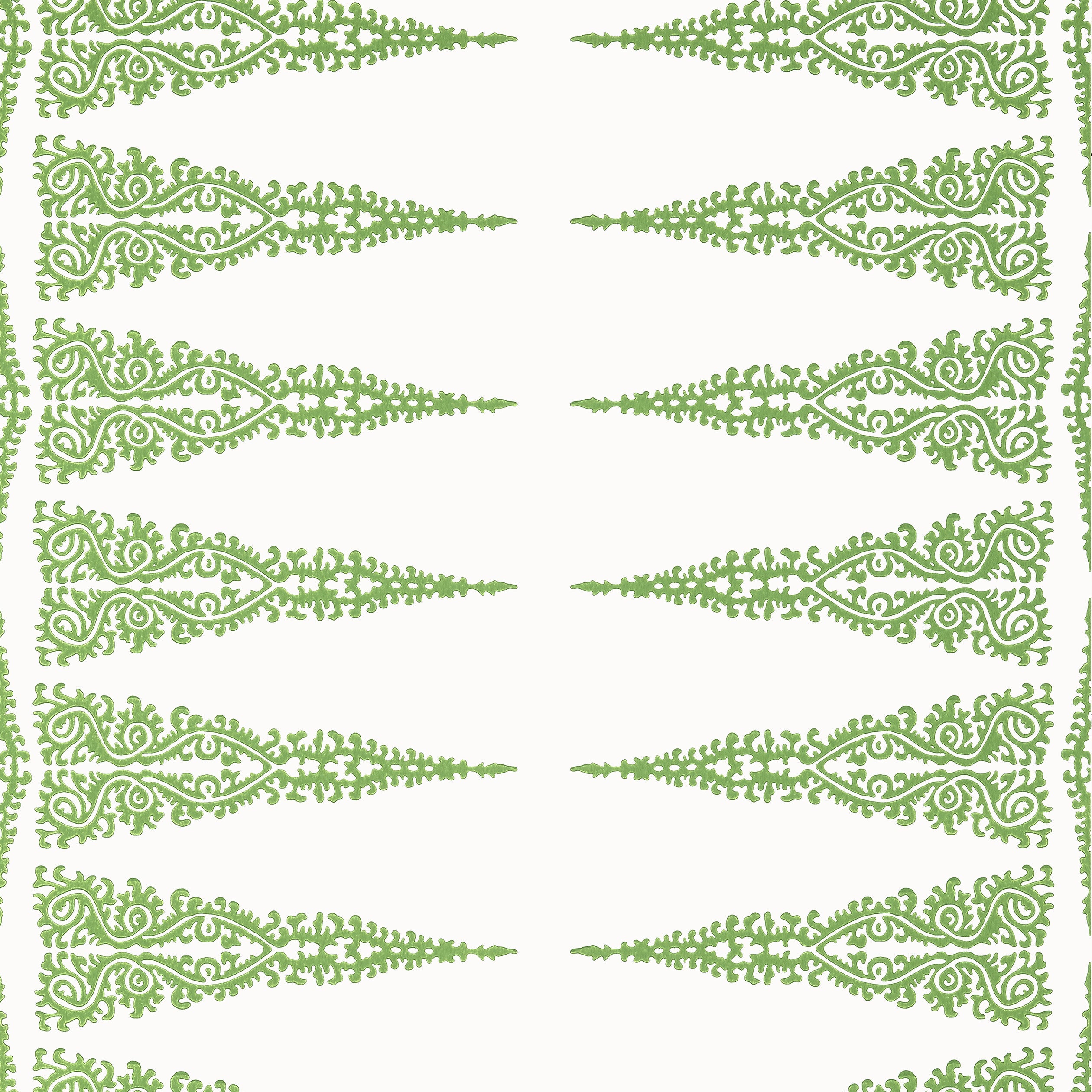 Ellery Stripe fabric in kelly on white color - pattern number AT24546 - by Anna French in the Devon collection