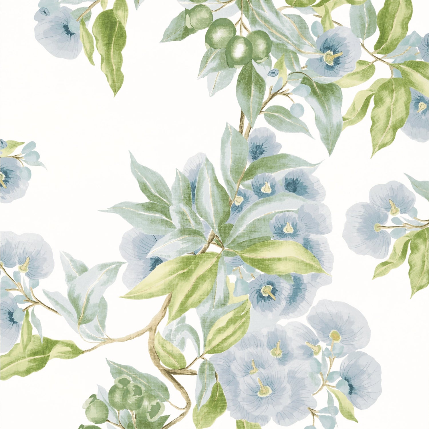 Camellia Garden fabric in sky color - pattern number AT24549 - by Anna French in the Devon collection