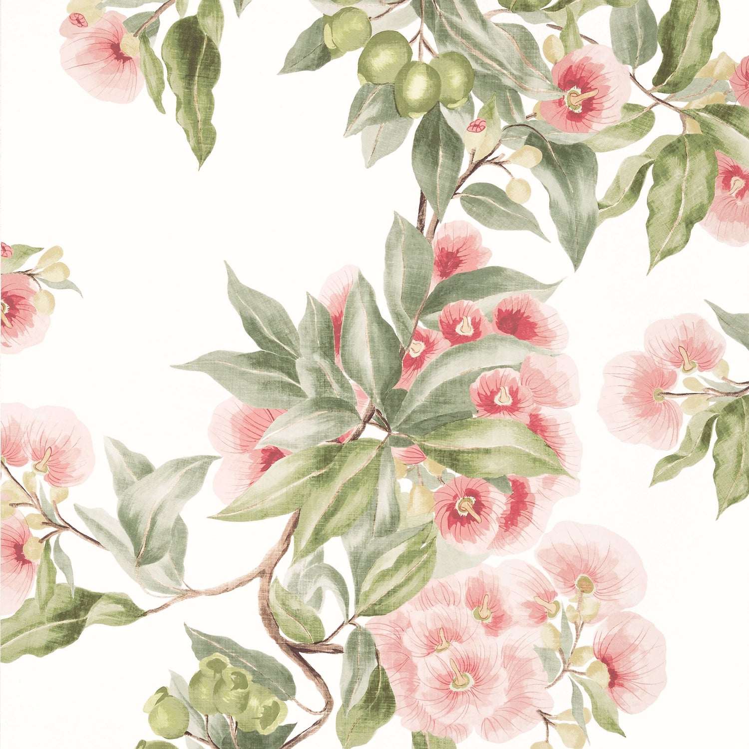 Camellia Garden fabric in coral color - pattern number AT24550 - by Anna French in the Devon collection