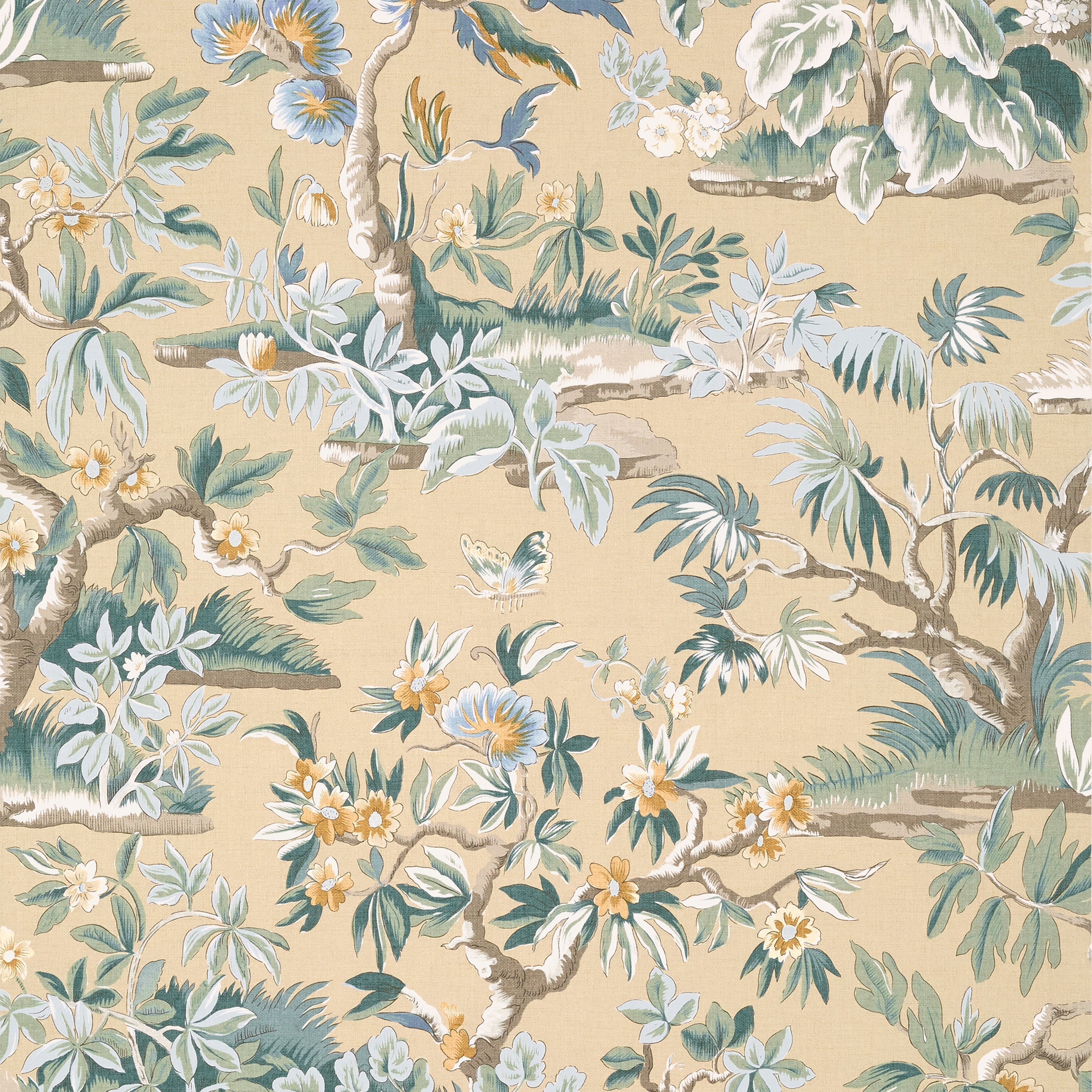 Elwood wallpaper in soft gold color - pattern number AT24561 - by Anna French in the Devon collection