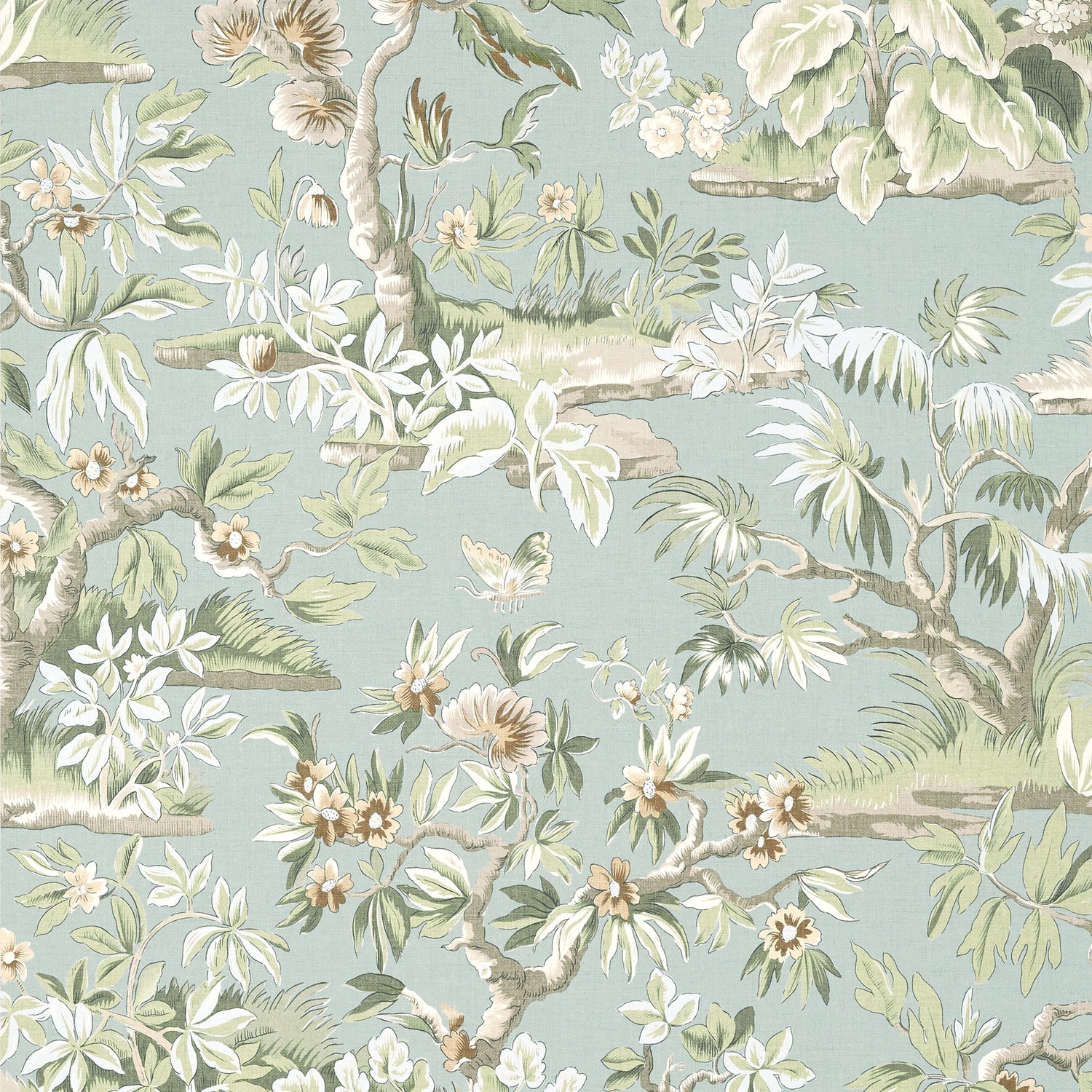 Elwood wallpaper in robins egg color - pattern number AT24562 - by Anna French in the Devon collection