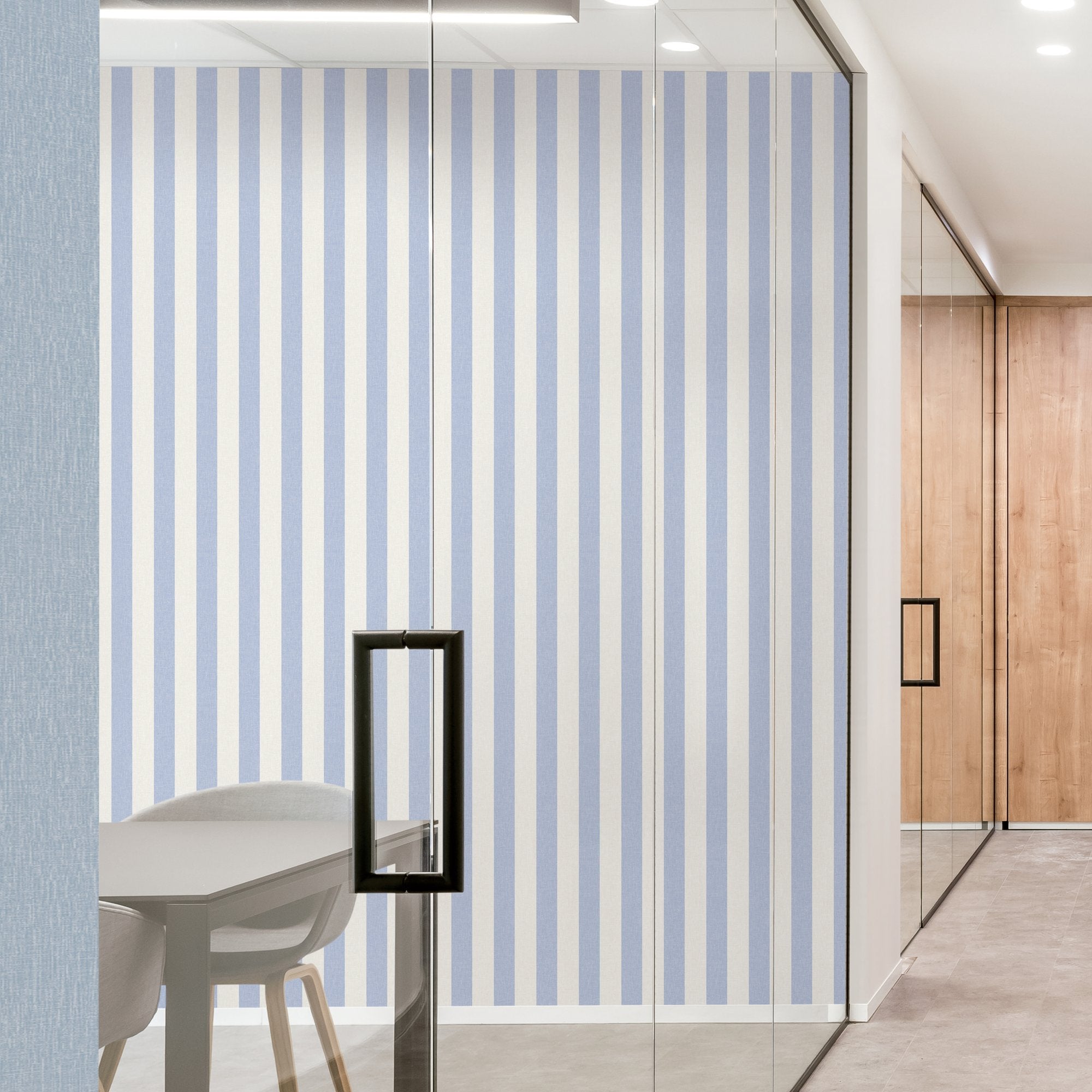 Regular Stripes Wallpaper in blue color - pattern number AT4023 - by Grandeco in the Atmosphere collection
