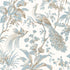 Peacock Toile fabric in soft blue and beige color - pattern number AT57828 - by Anna French in the Bristol collection